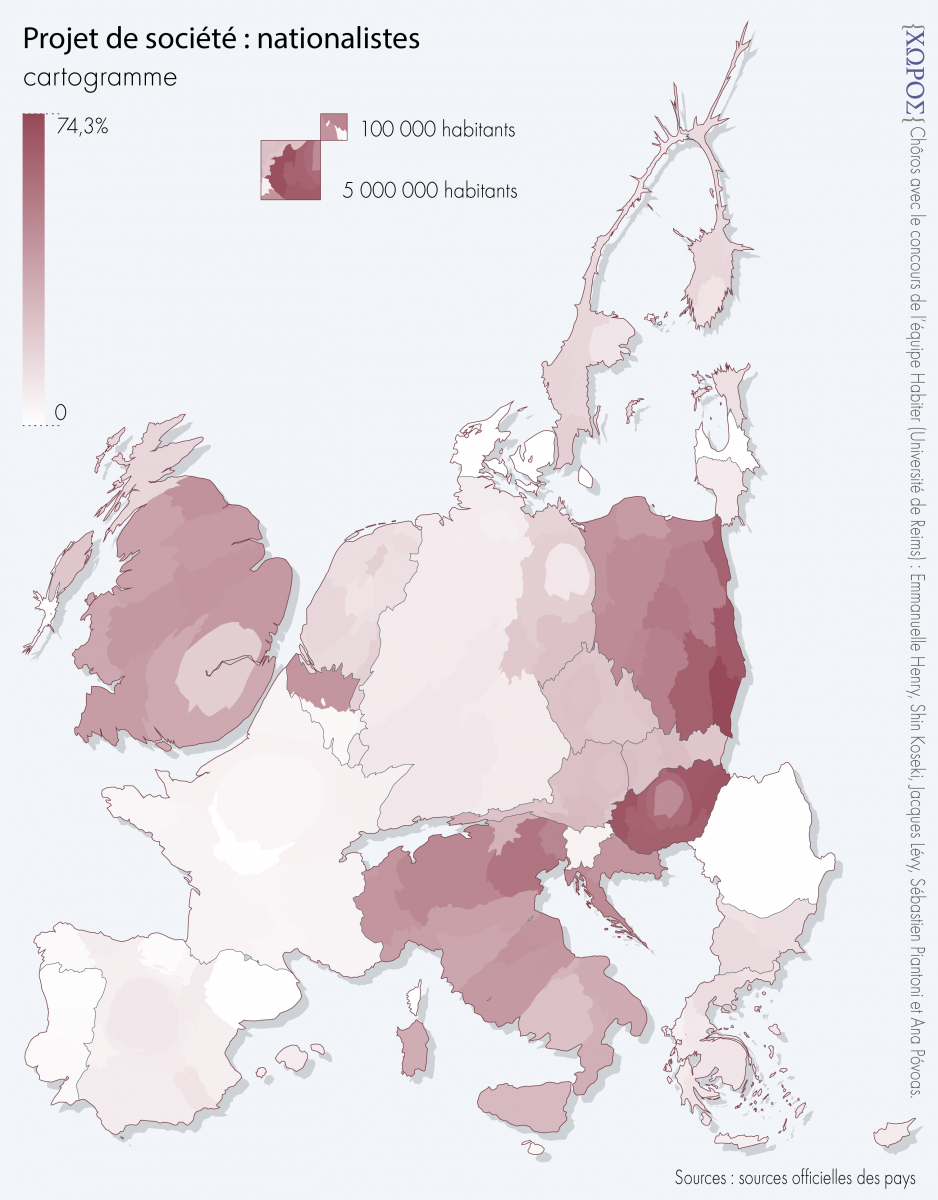 Projet de société :  nationalistes, cartogramme.