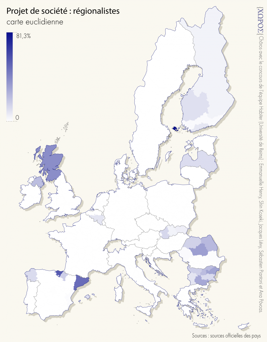 Projet de société :  nationalistes, carte euclidienne.