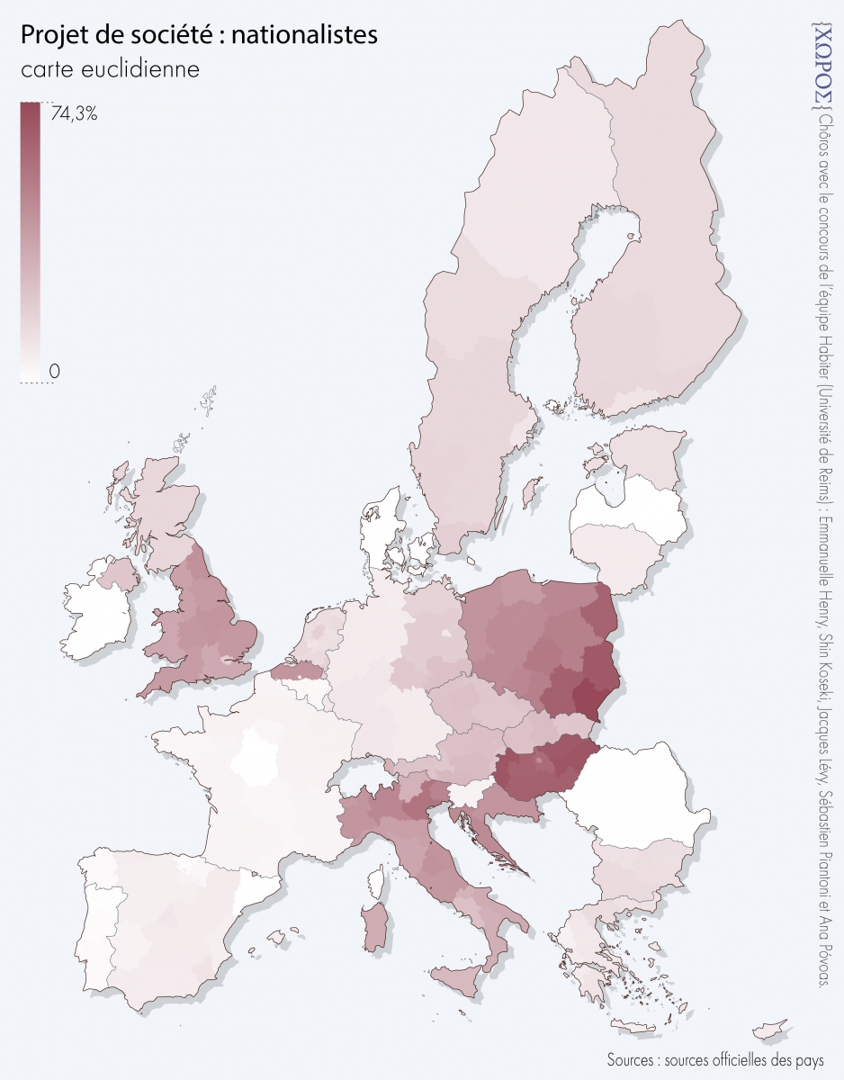 Projet de société :  nationalistes, carte euclidienne.