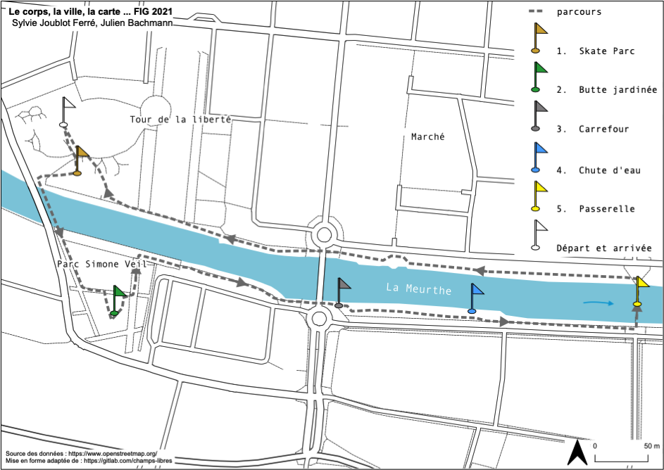 Figure 2 : Tracé et stations du parcours.