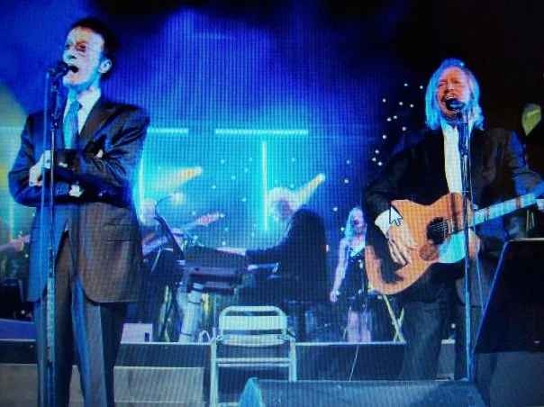 Onstage with The Bee Gees.