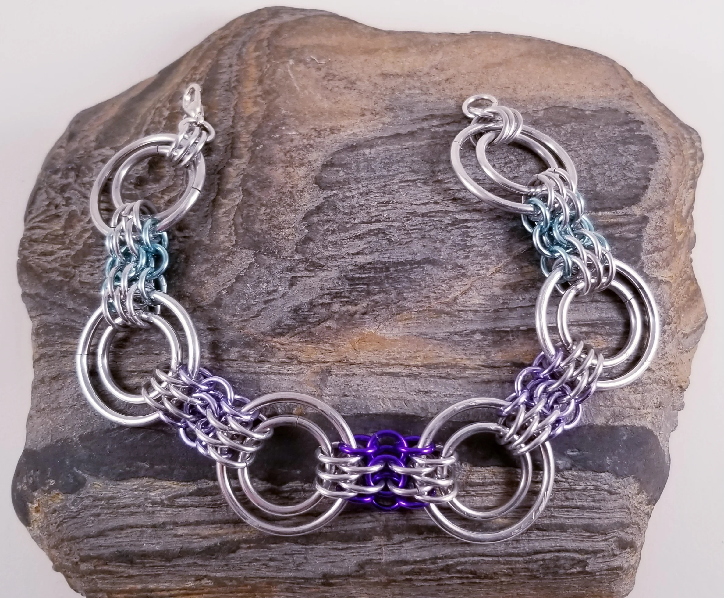 Bracelet- Lunar Moth Silver and Pastel