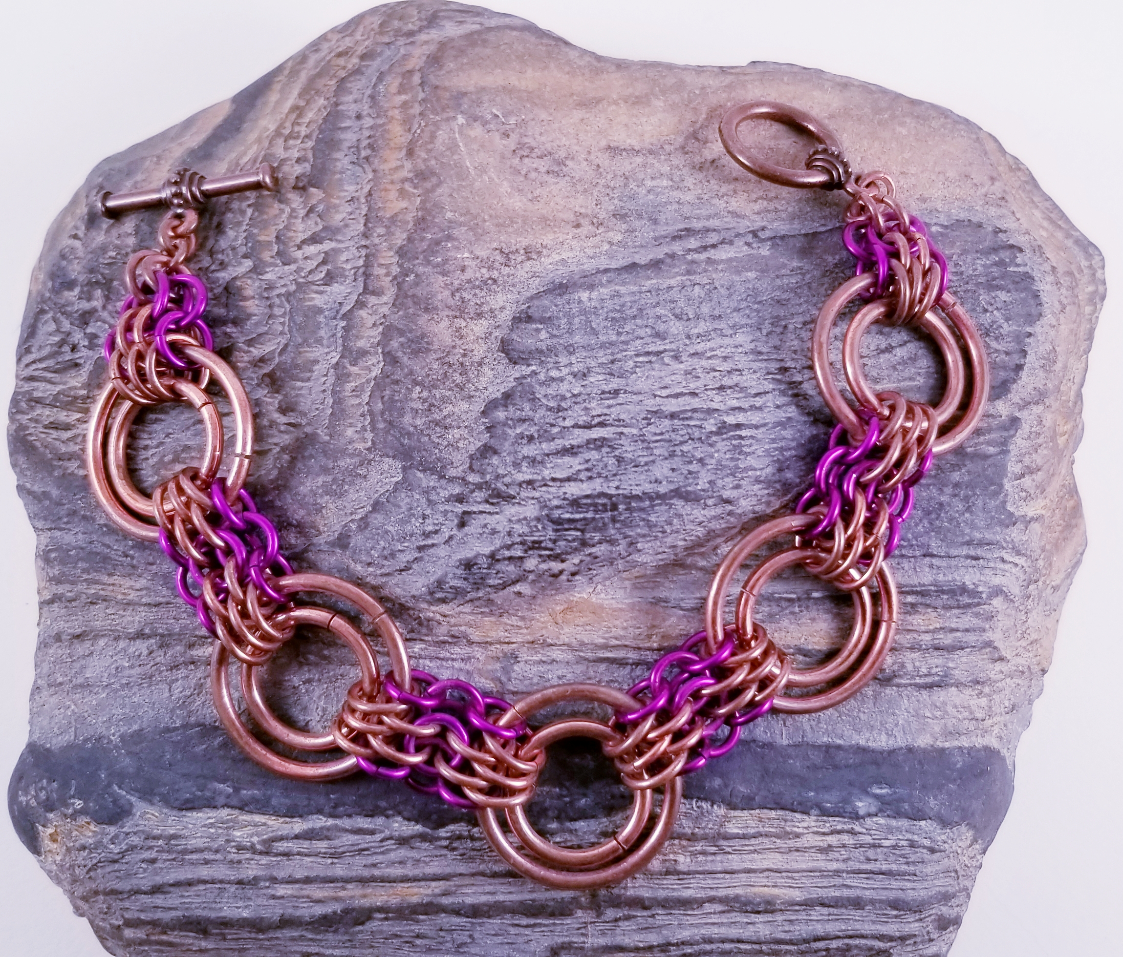 Bracelet- Lunar Moth Copper and Purple