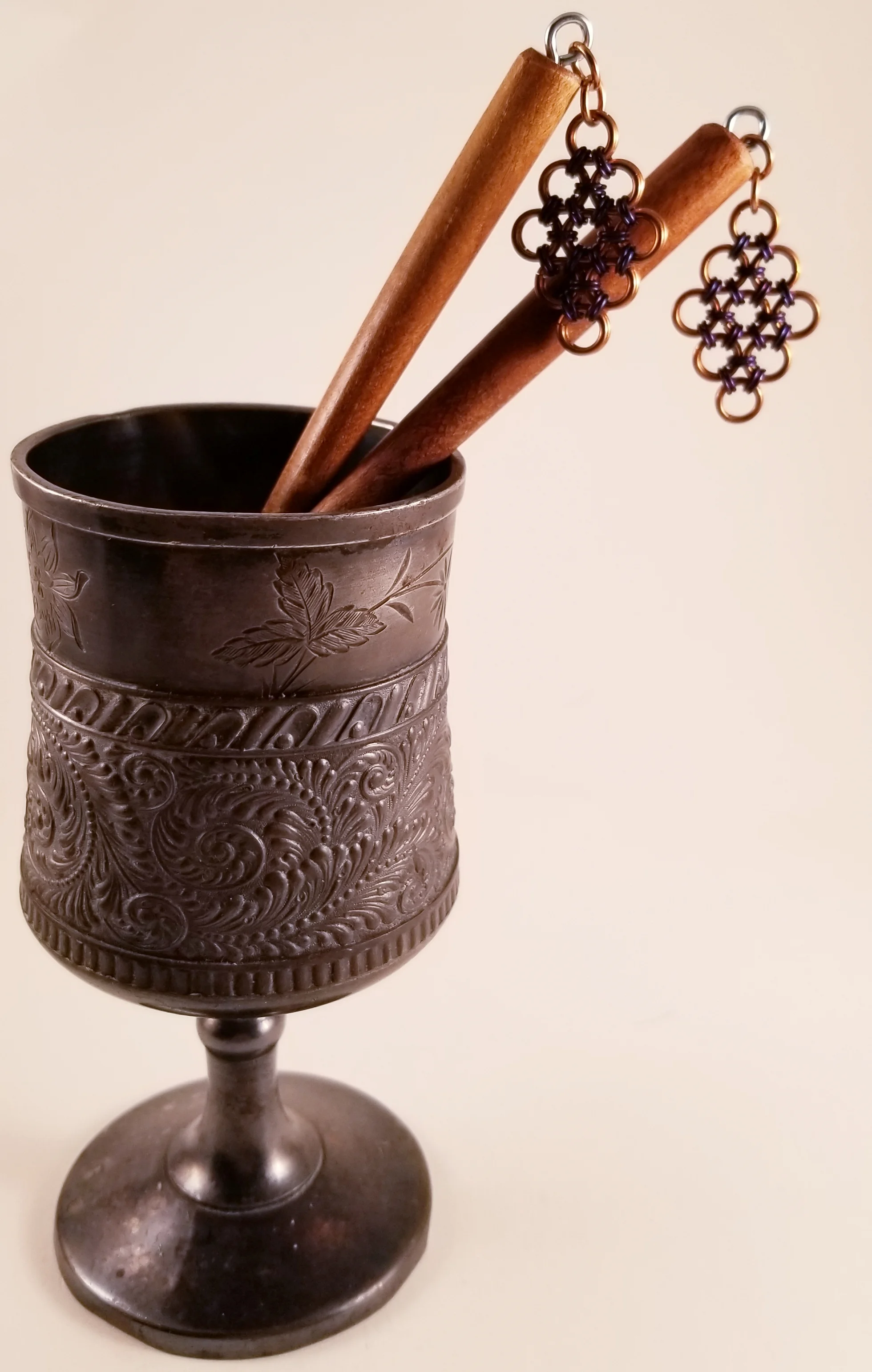 Hairsticks- Japanese Diamond Bronze and Purple