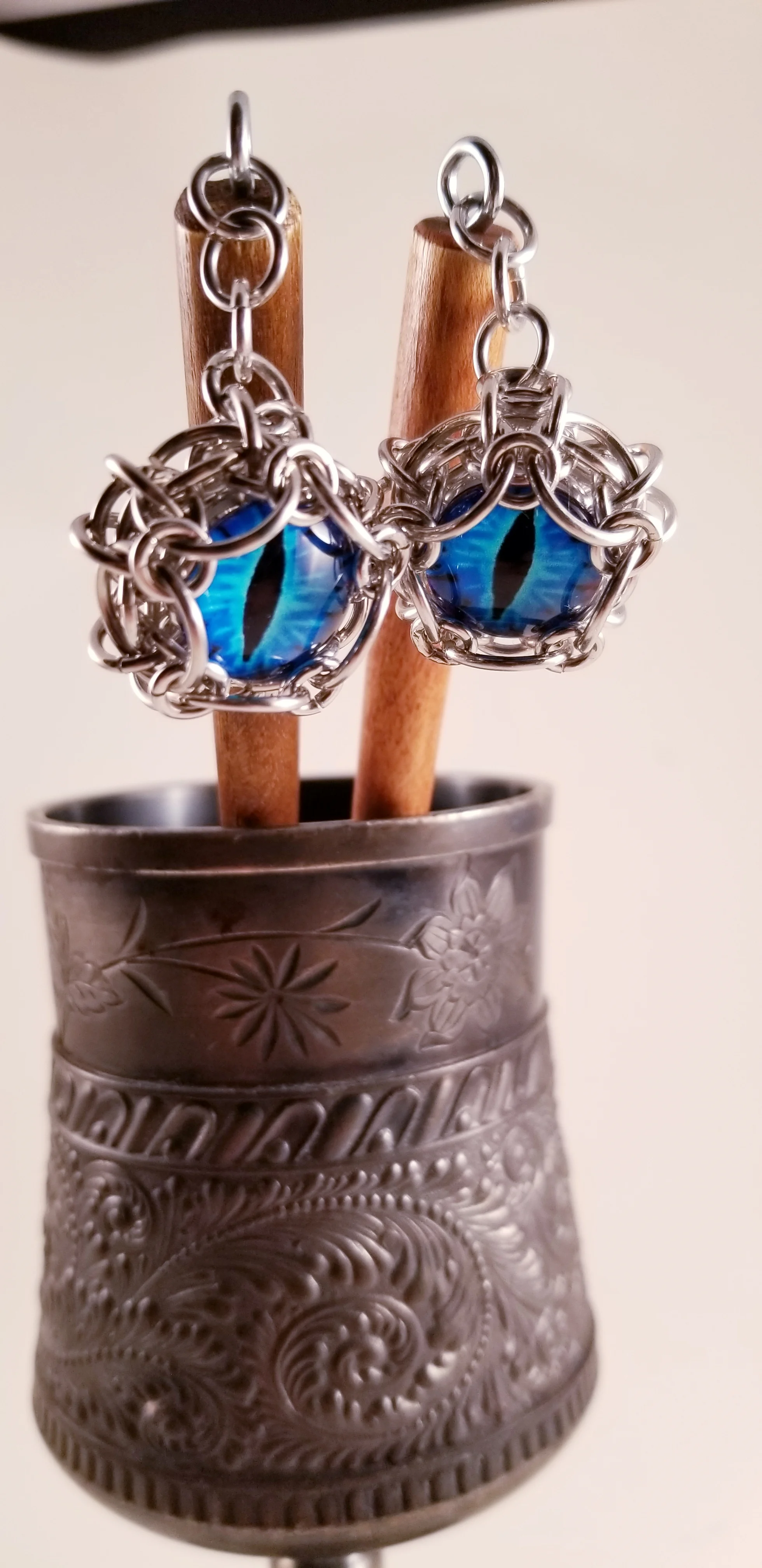 Hairsticks- Phaedra Dragon's Eye Blue