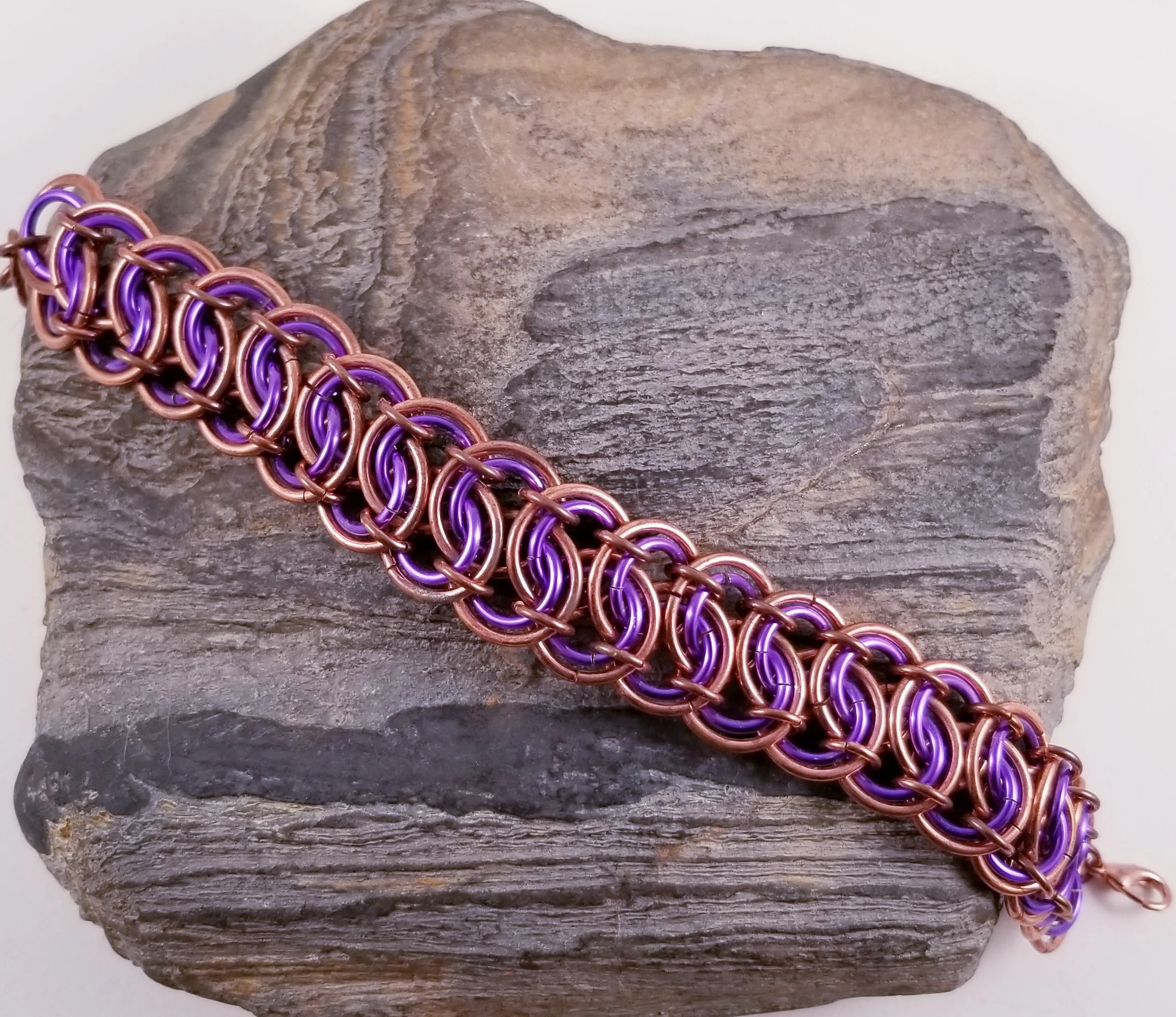 Bracelet- Garter Belt Copper and Purple