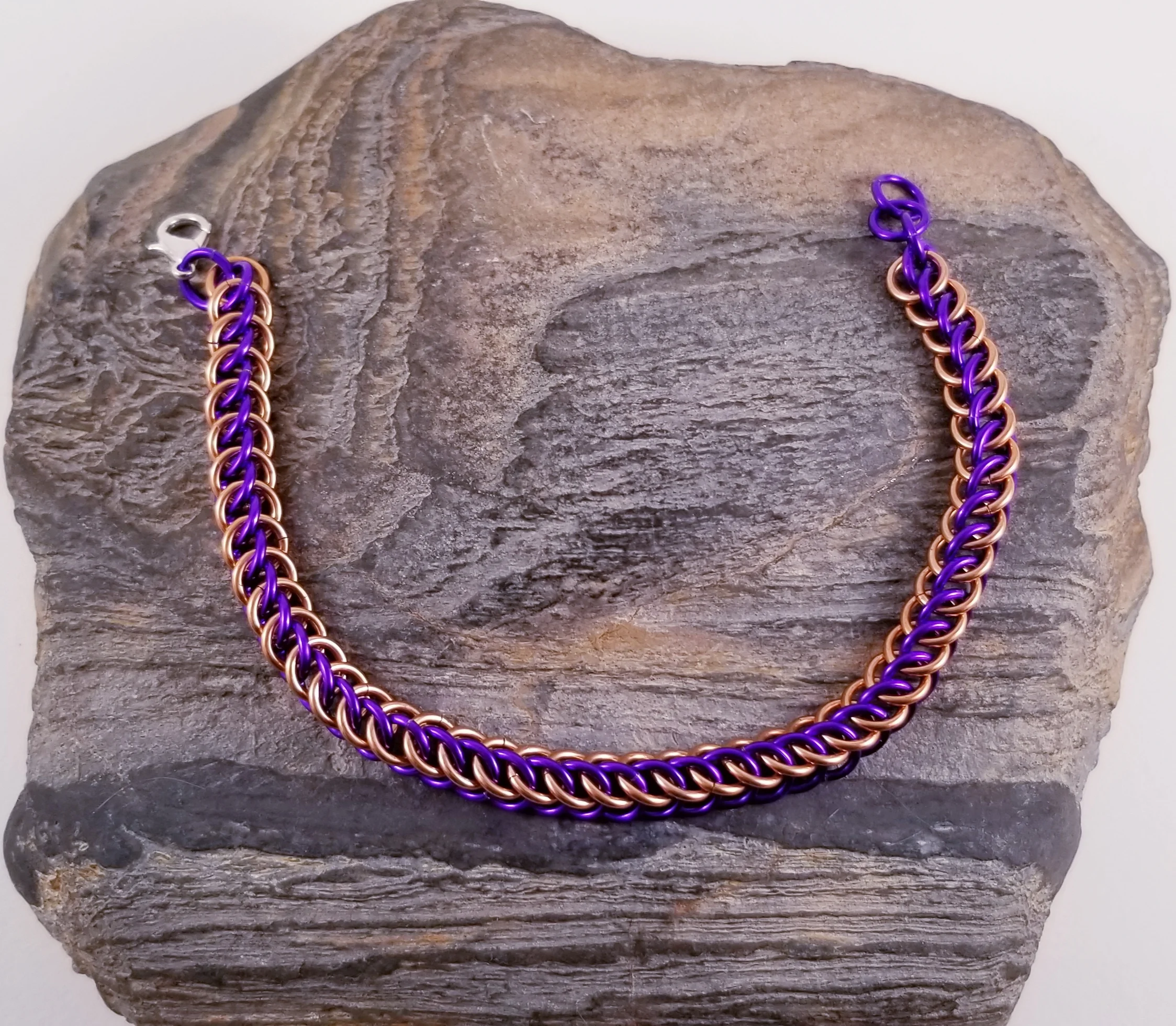 Bracelet- Half-Persian 3 in 1 Copper and Purple