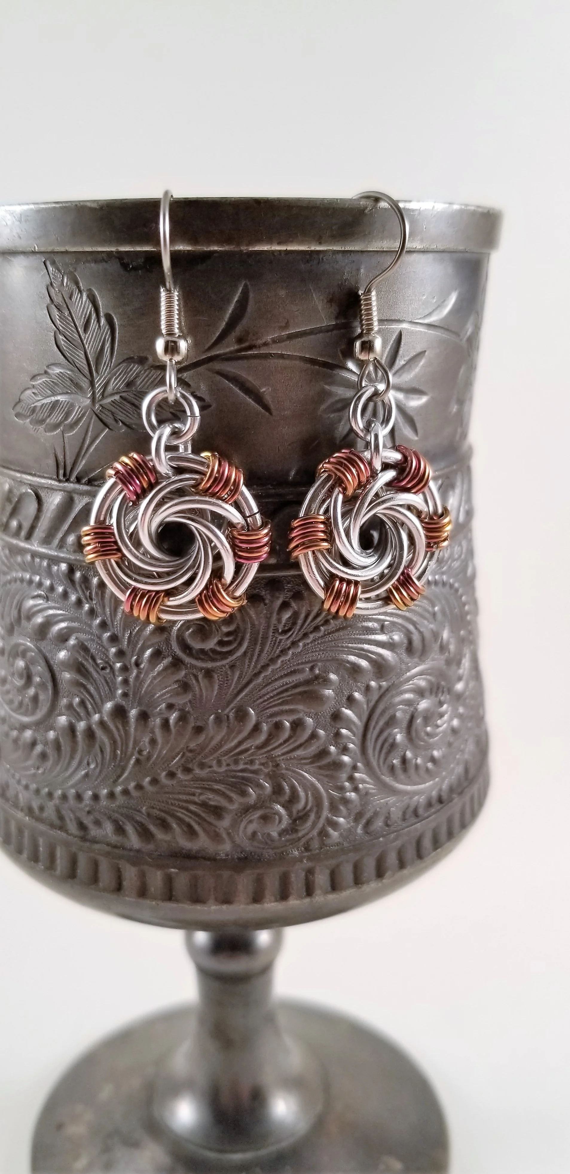 Earrings- Maillestrom Silver and Rose Gold