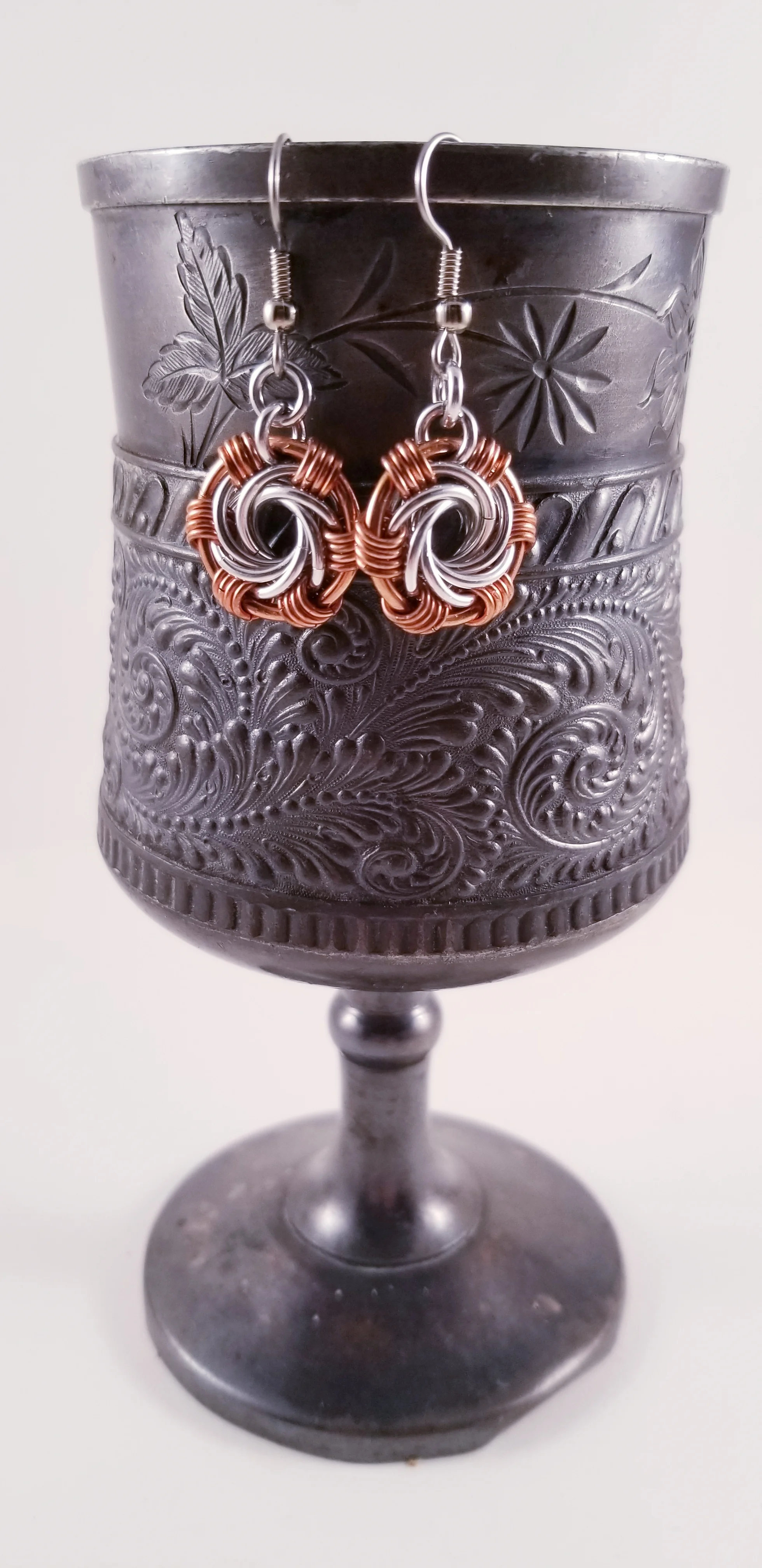 Earrings- Maillestrom Silver and Copper