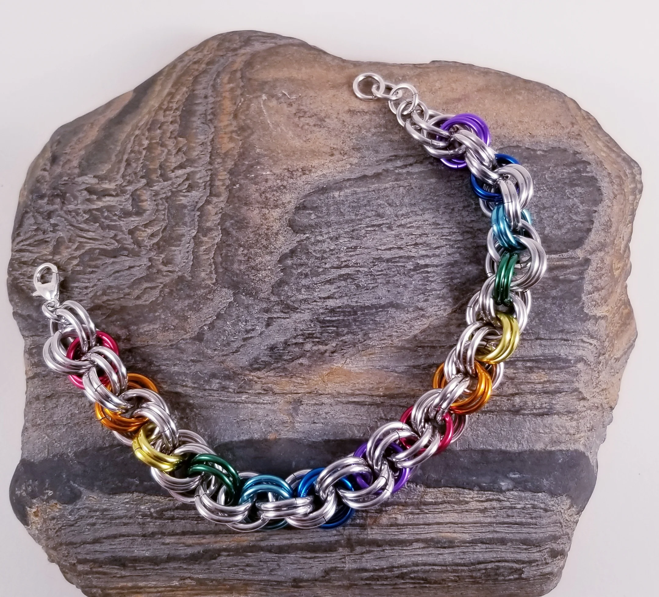 Bracelet- Double Spiral rainbow