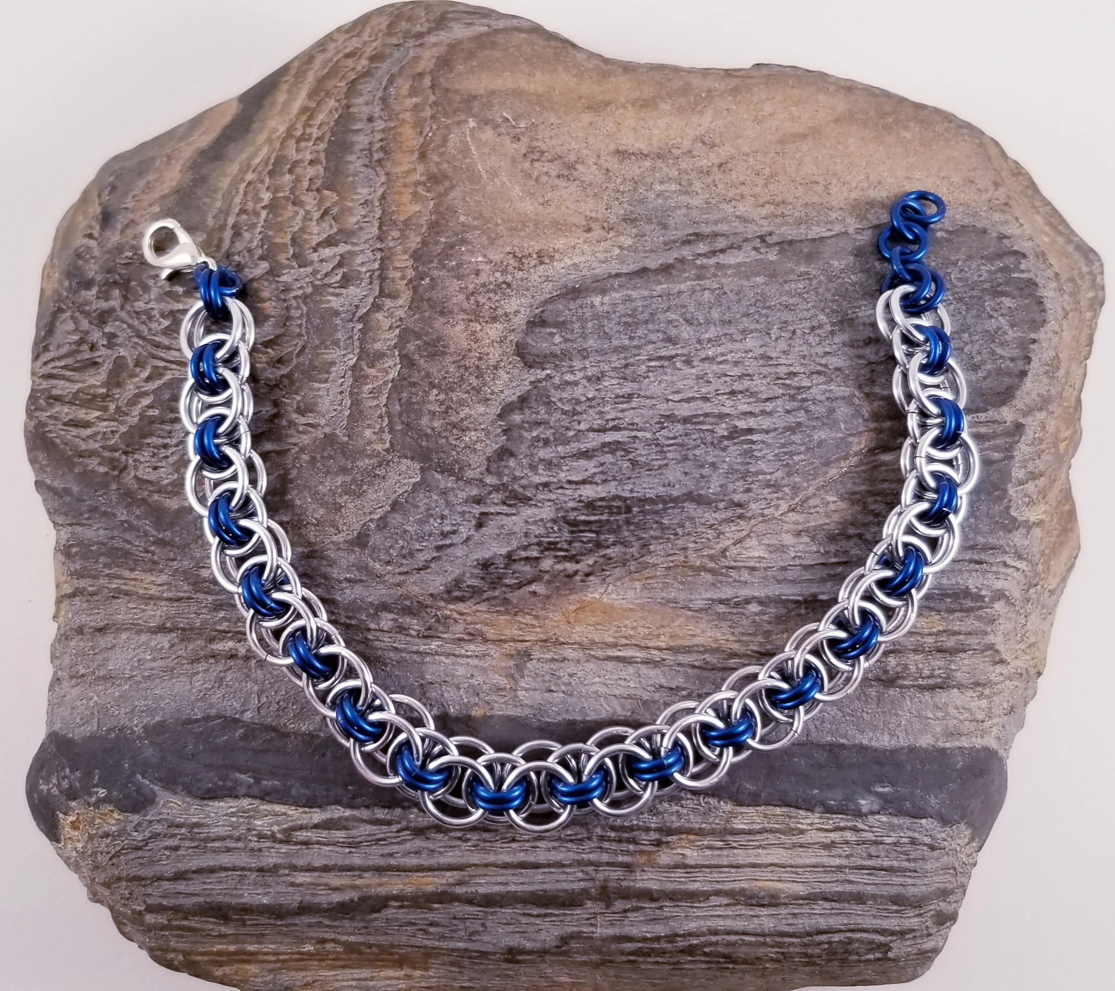 Bracelet- Helm silver and blue
