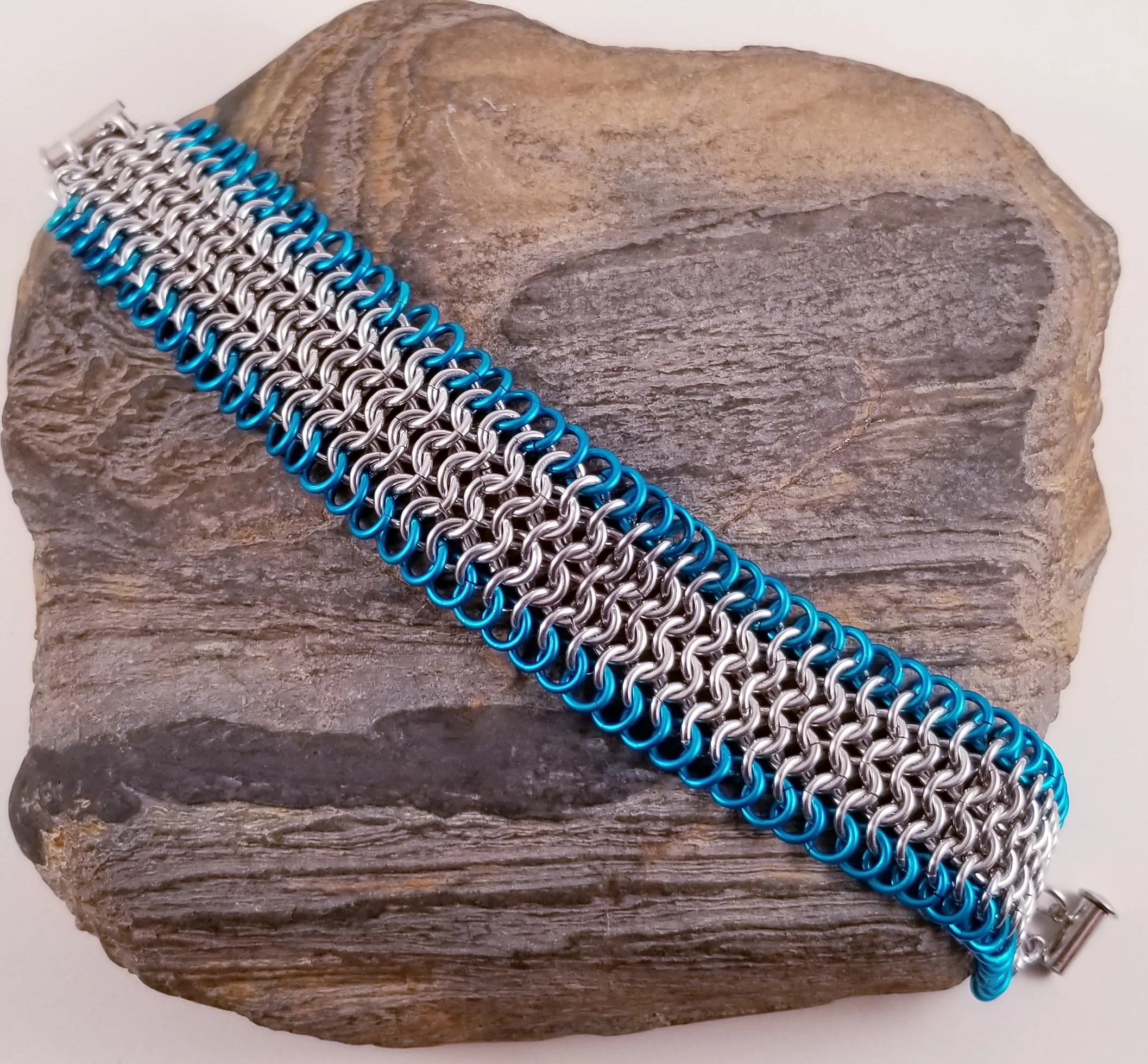 Bracelet- European 4 in 1 Silver and Blue