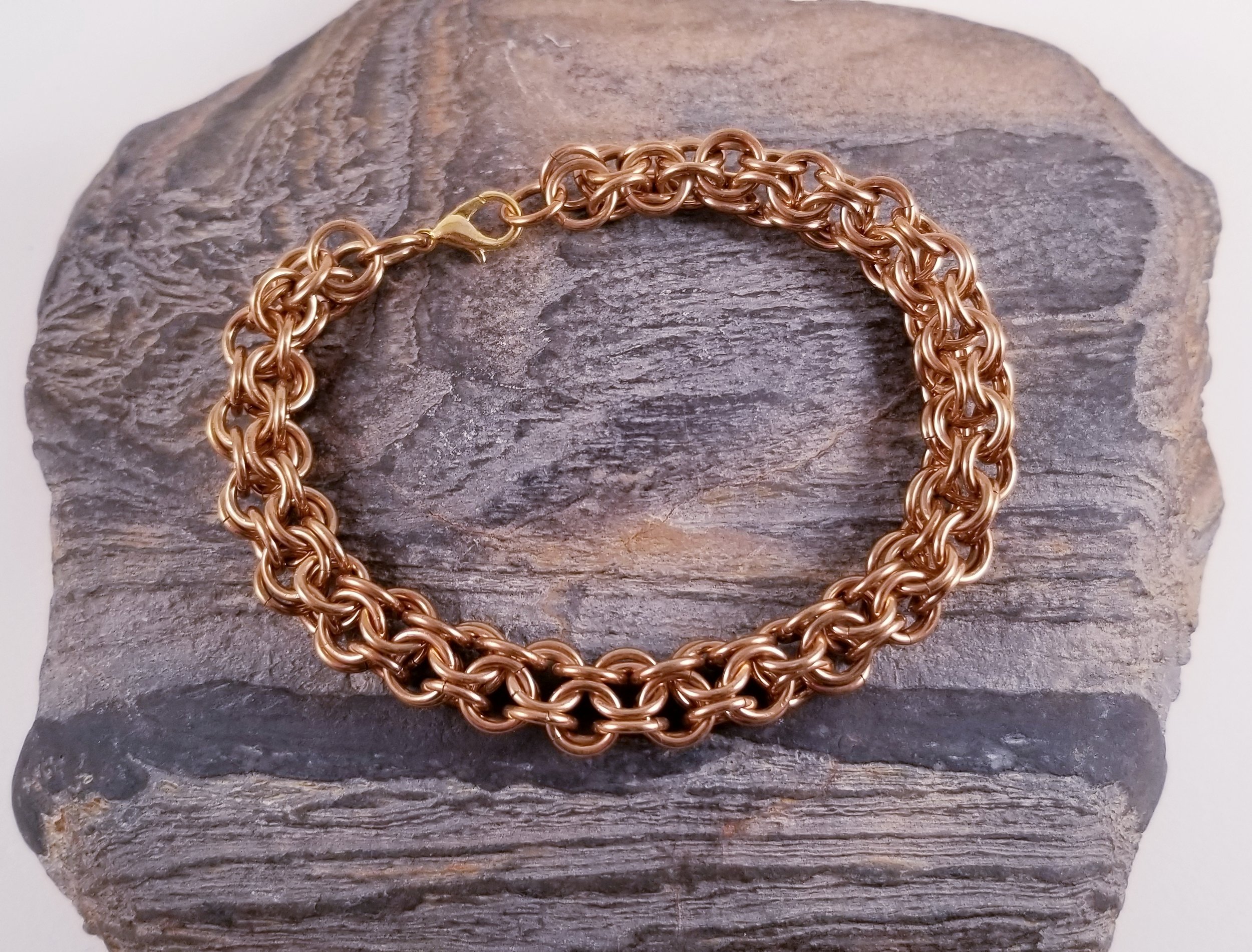 Bracelet- Inverted Round Brass