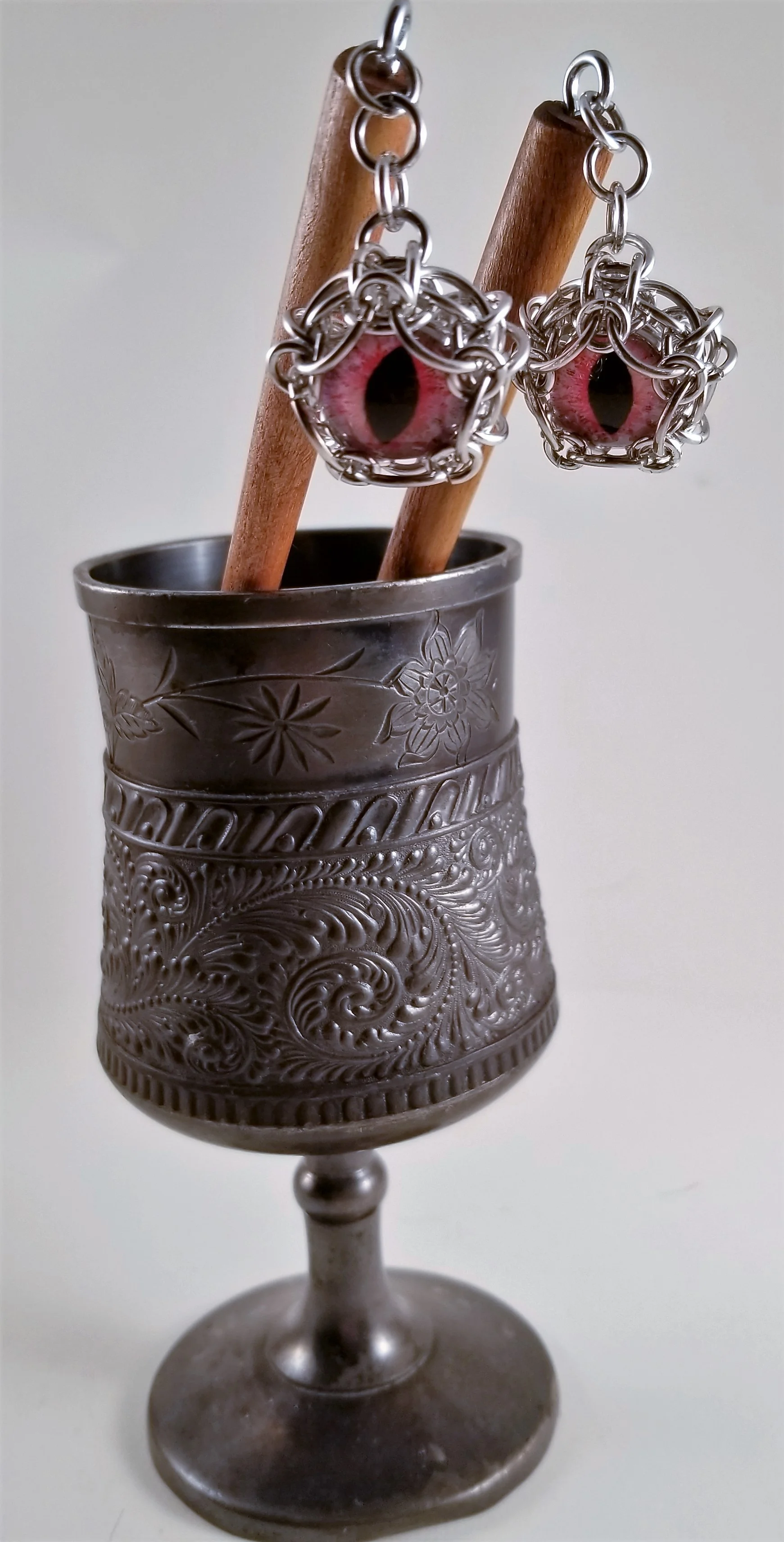 Hairsticks- Phaedra Dragon's Eye Pink