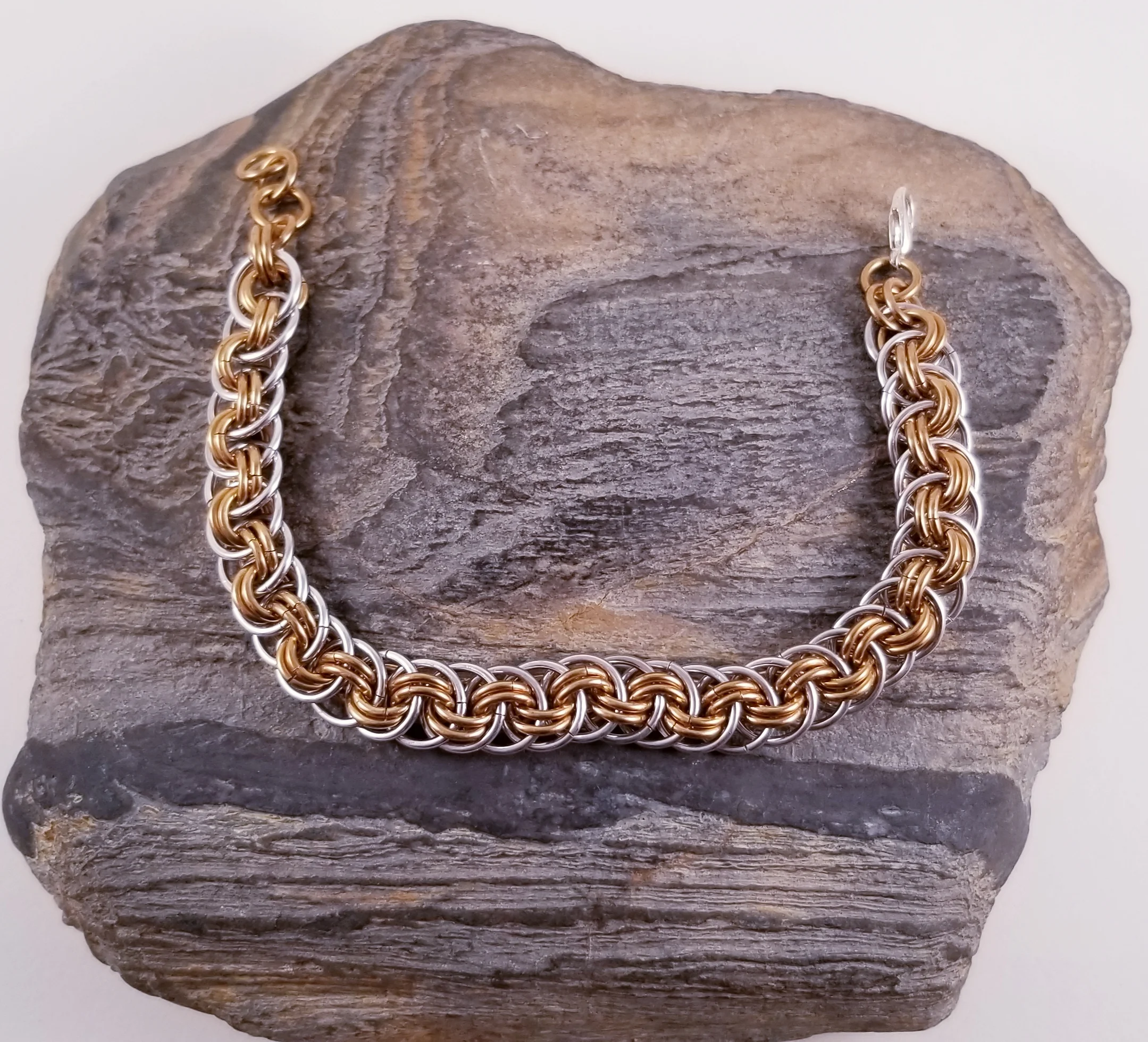 Bracelet- Viper Basket Silver and Brass