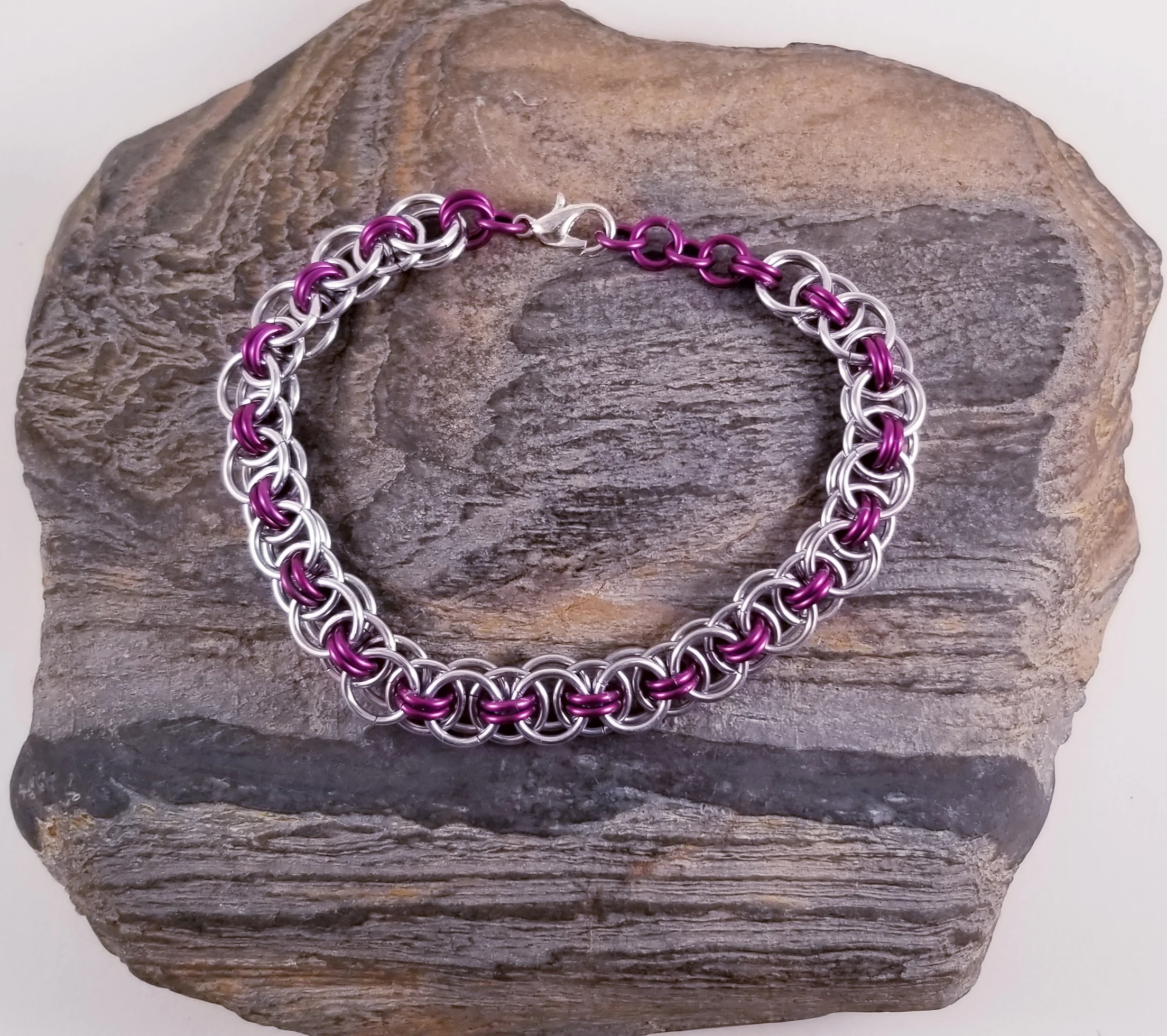 Bracelet- Helm Silver and Purple