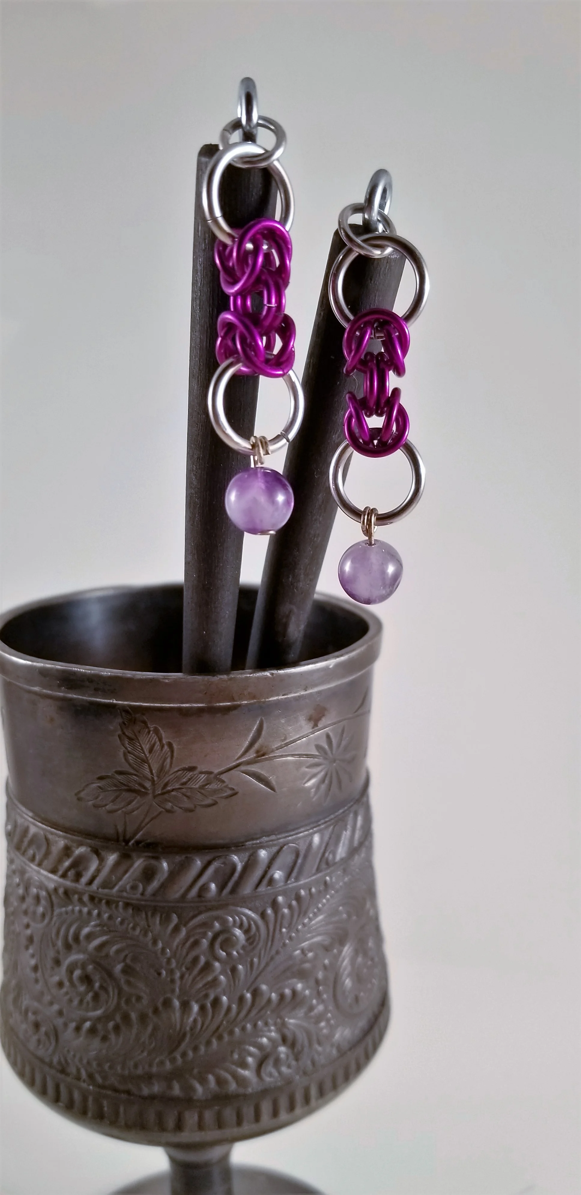 Hairsticks- Byzantine and Amethyst 