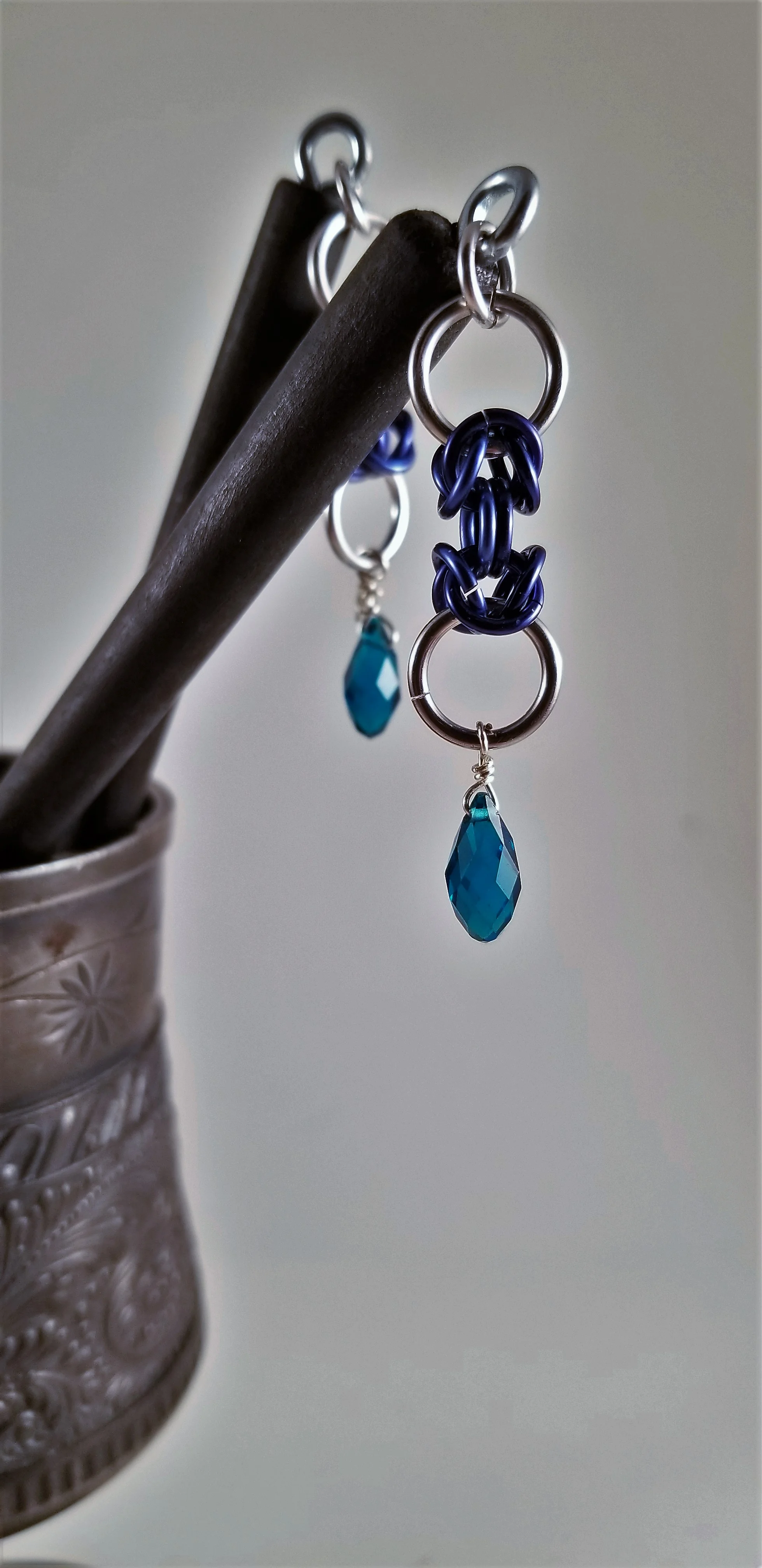 Hairsticks- Byzantine and Blue