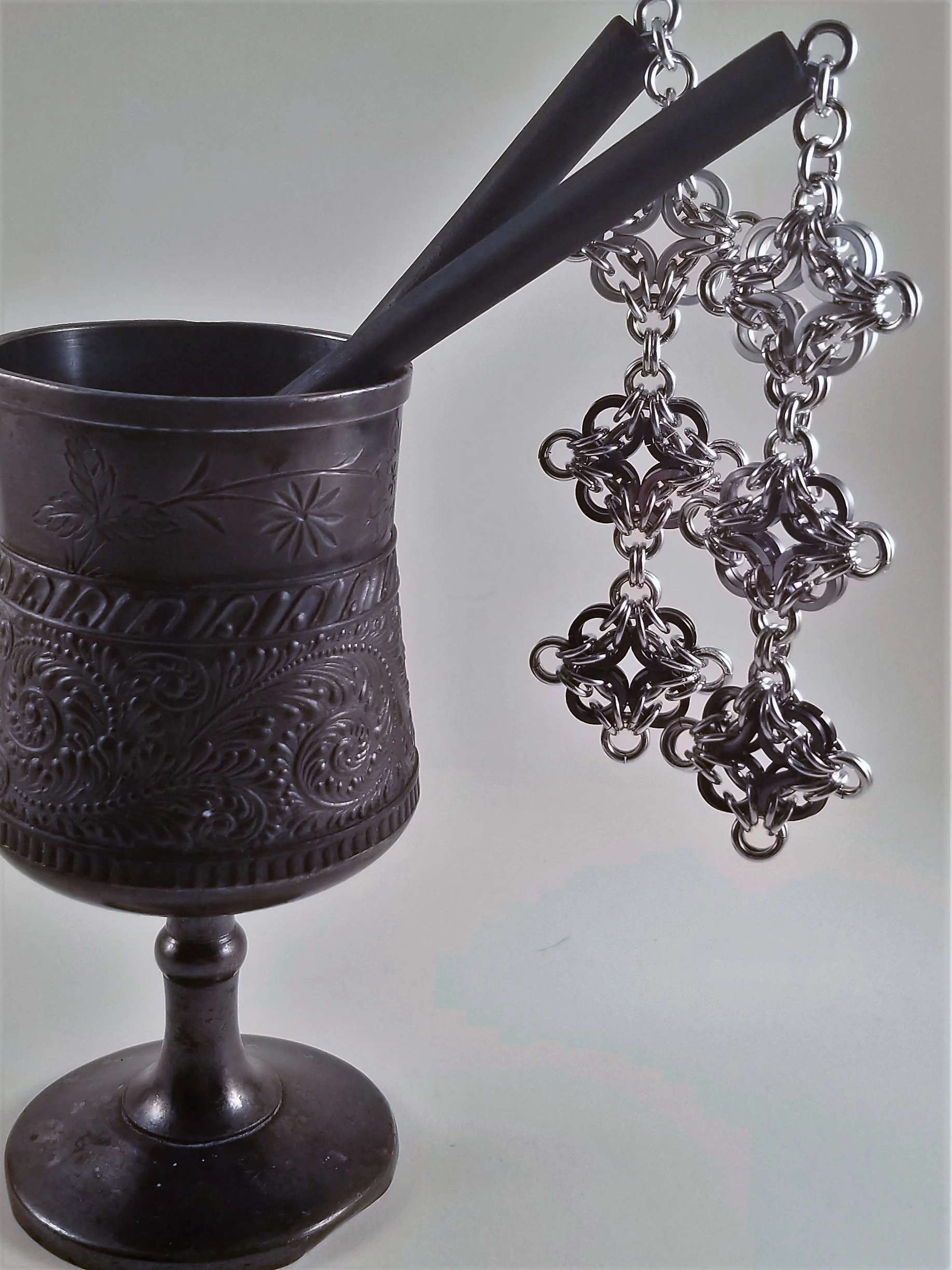 Hairsticks- Celtic Labyrinth Fade to Black