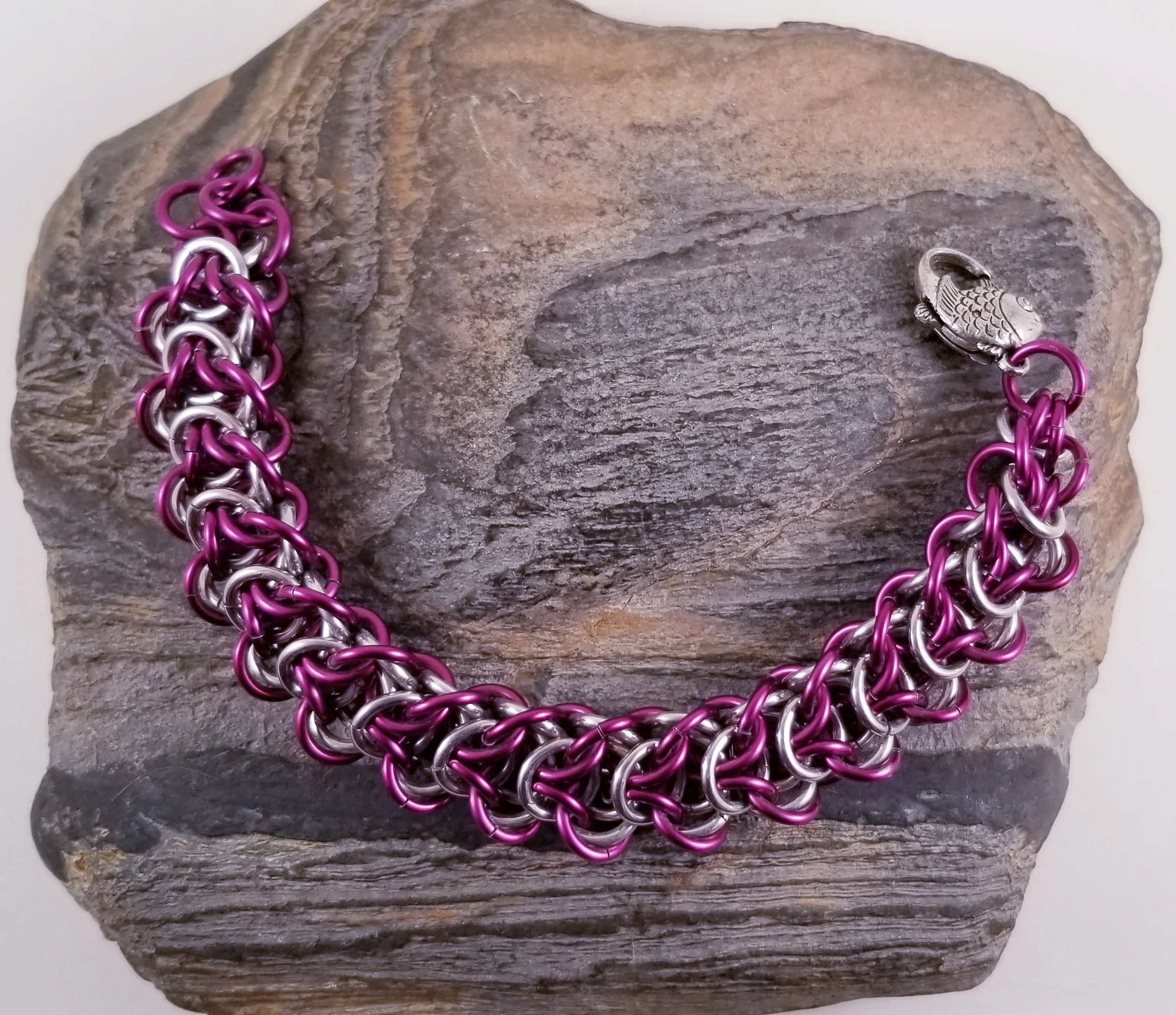 Bracelet- Elfweave Braid Purple and Silver