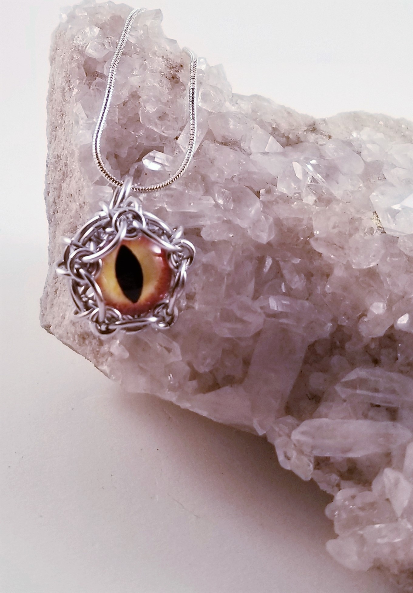 Pendant- Phaedra Dragon's Eye Reddish Yellow