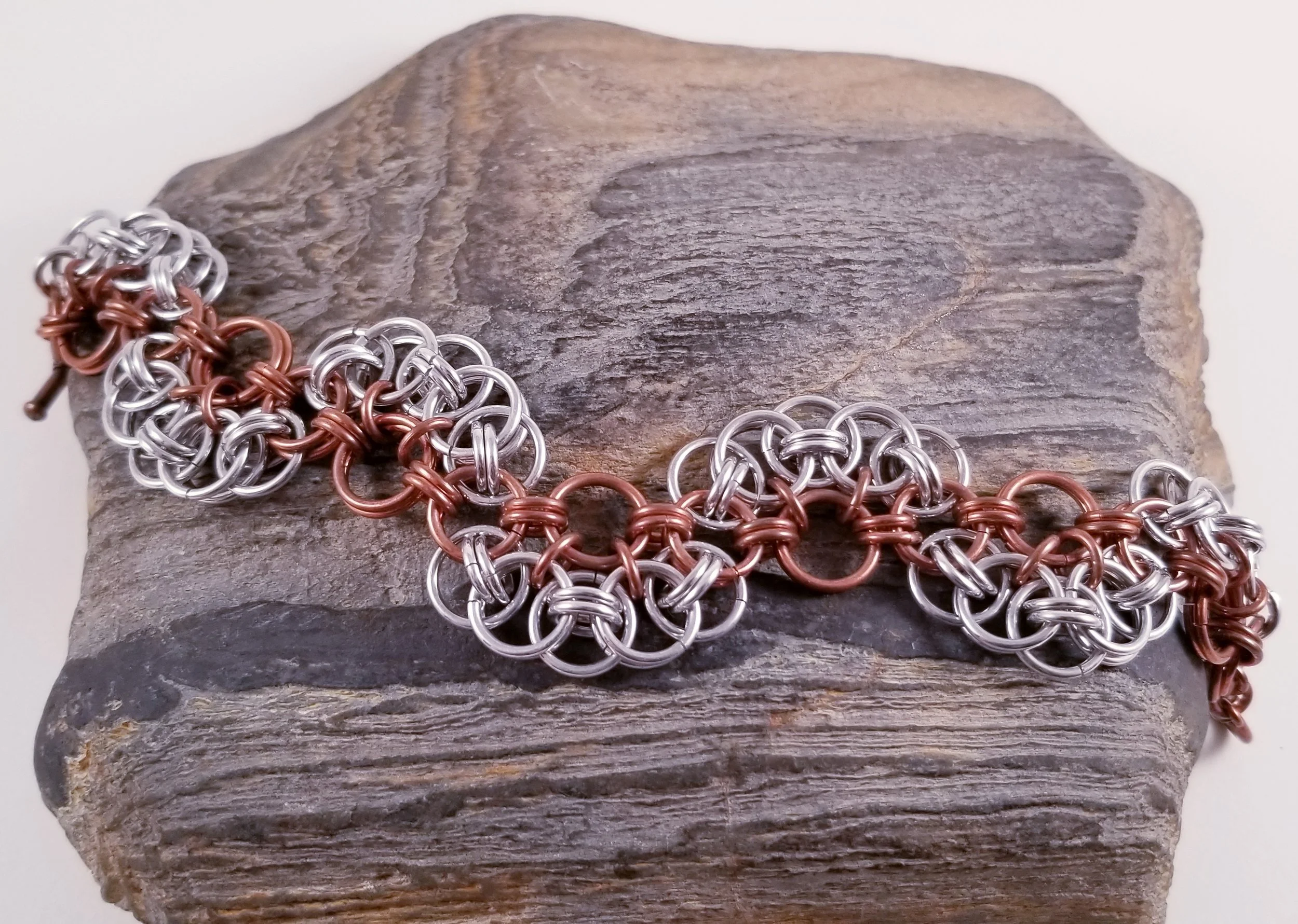 Bracelet- Helm Wave Silver and Copper