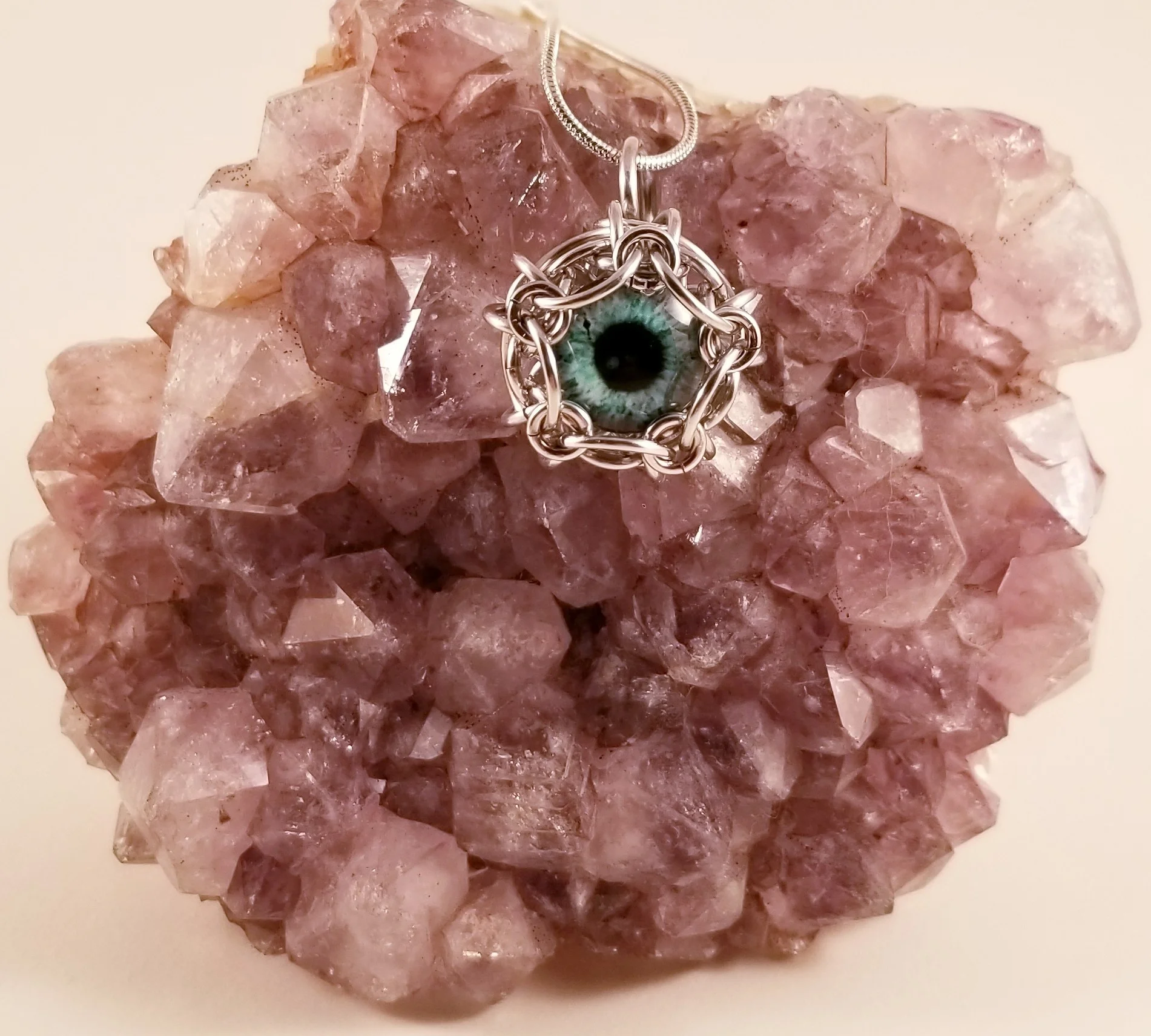 Pendant- Phaedra Dragon's Eye Sea Green