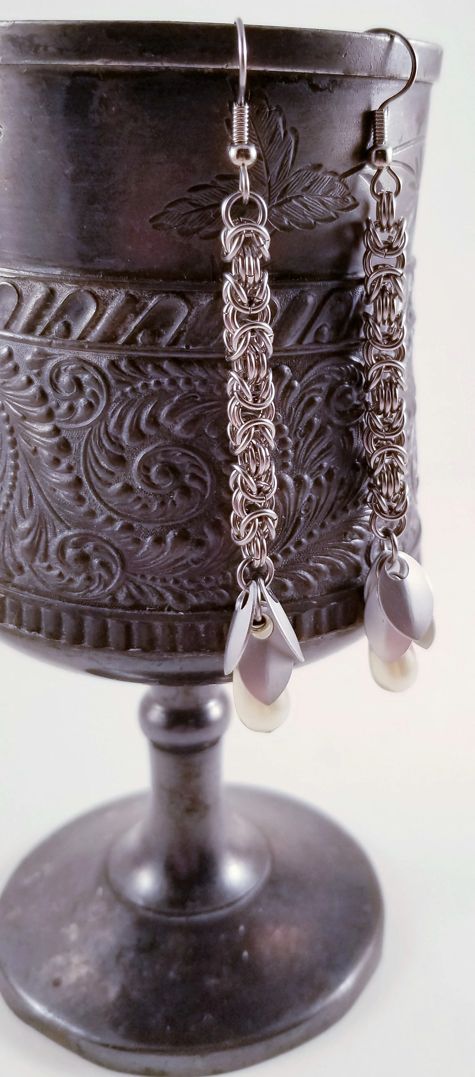 Earrings- Byzantine Dangle Silver