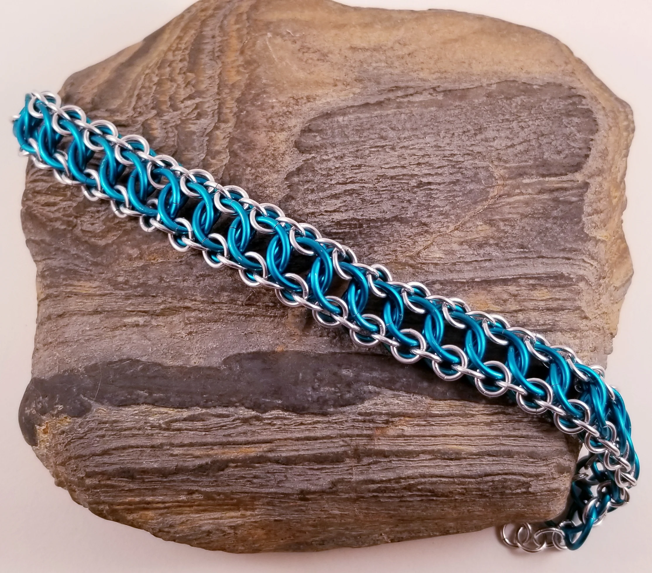 Bracelet- Zeela Silver and Teal