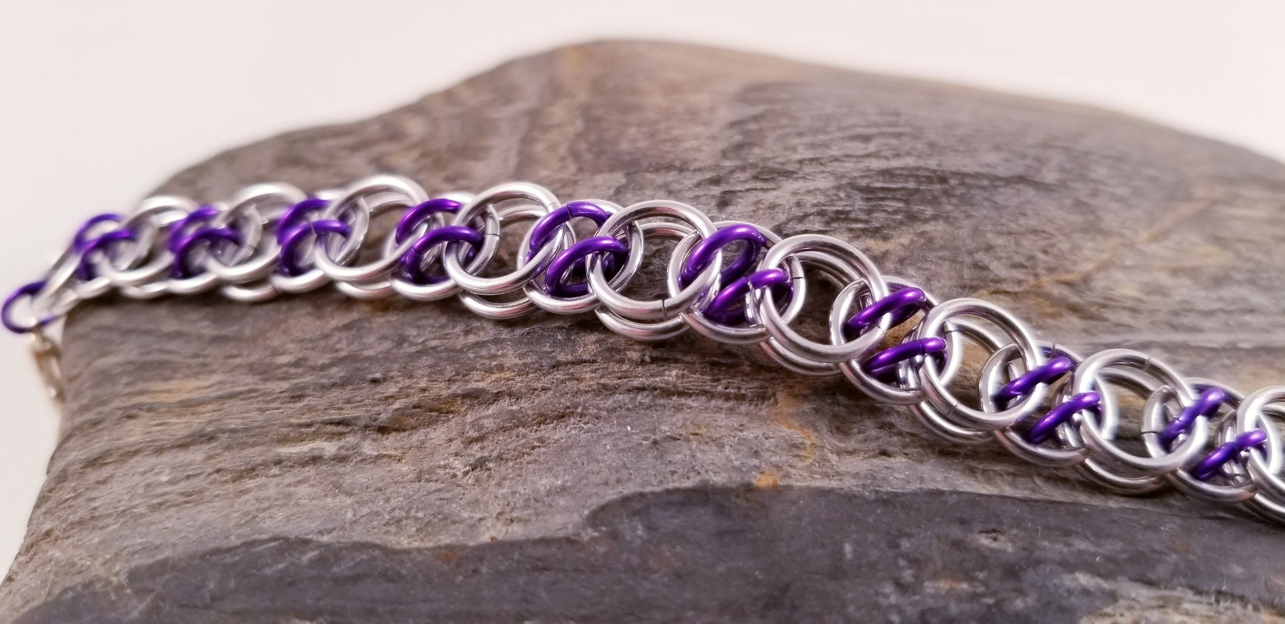 Bracelet- Acute Helm Silver and Purple 