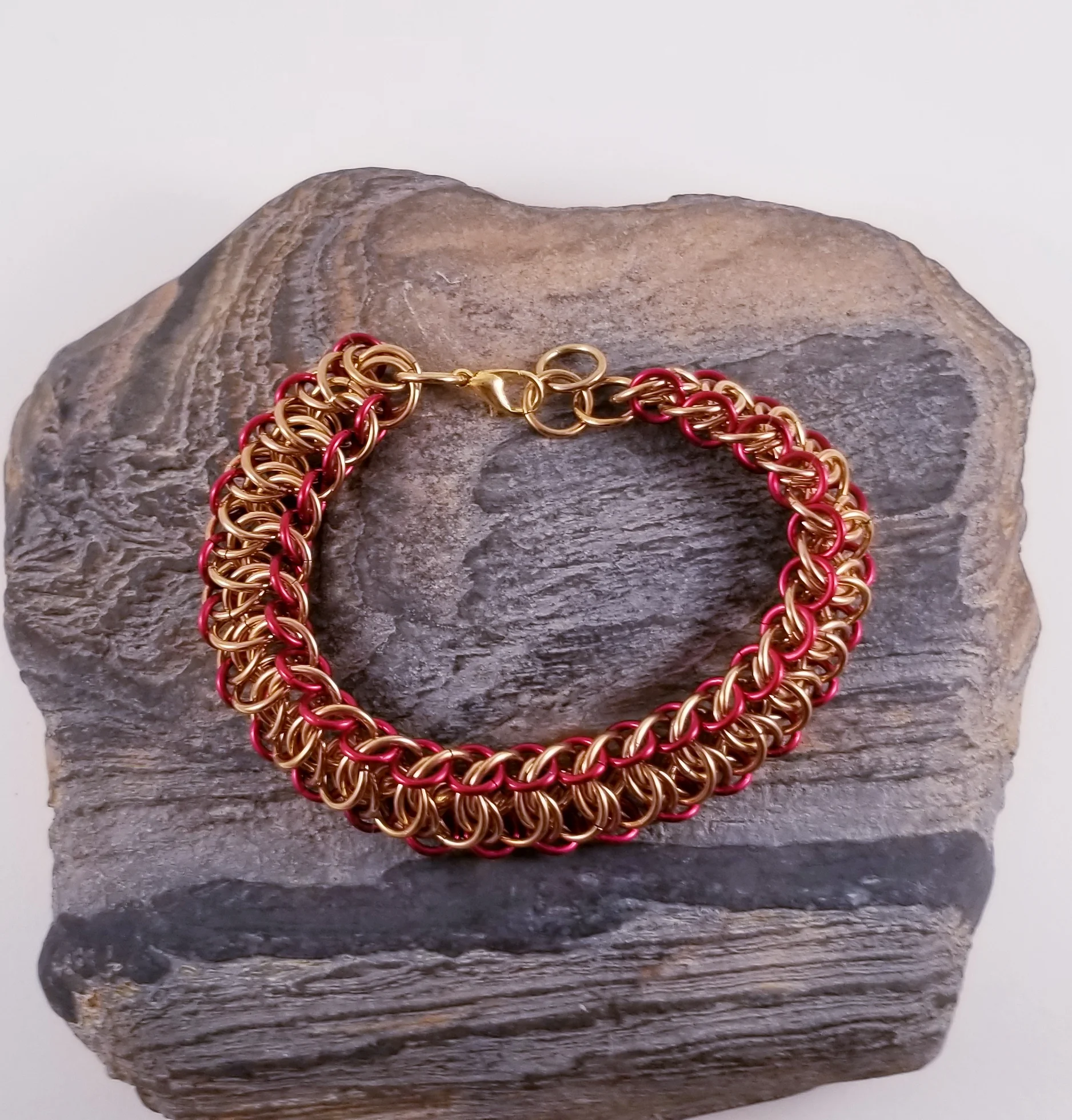 Bracelet- Mngwa Brass and Red
