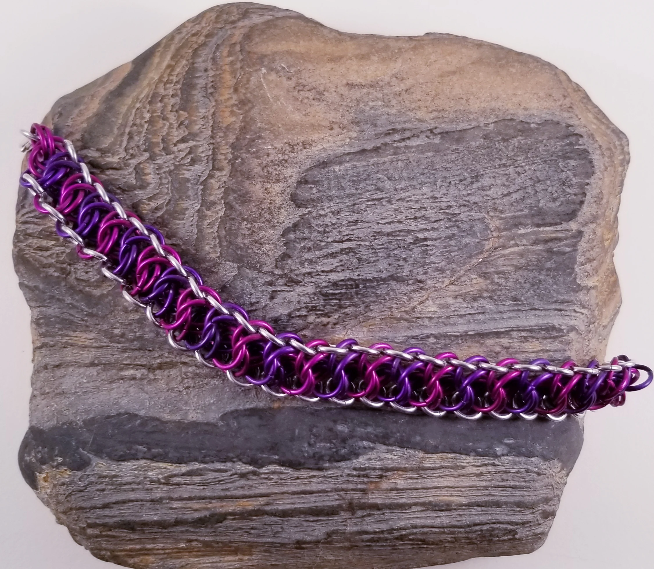 Bracelet- Mngwa Silver and Shades of Purple