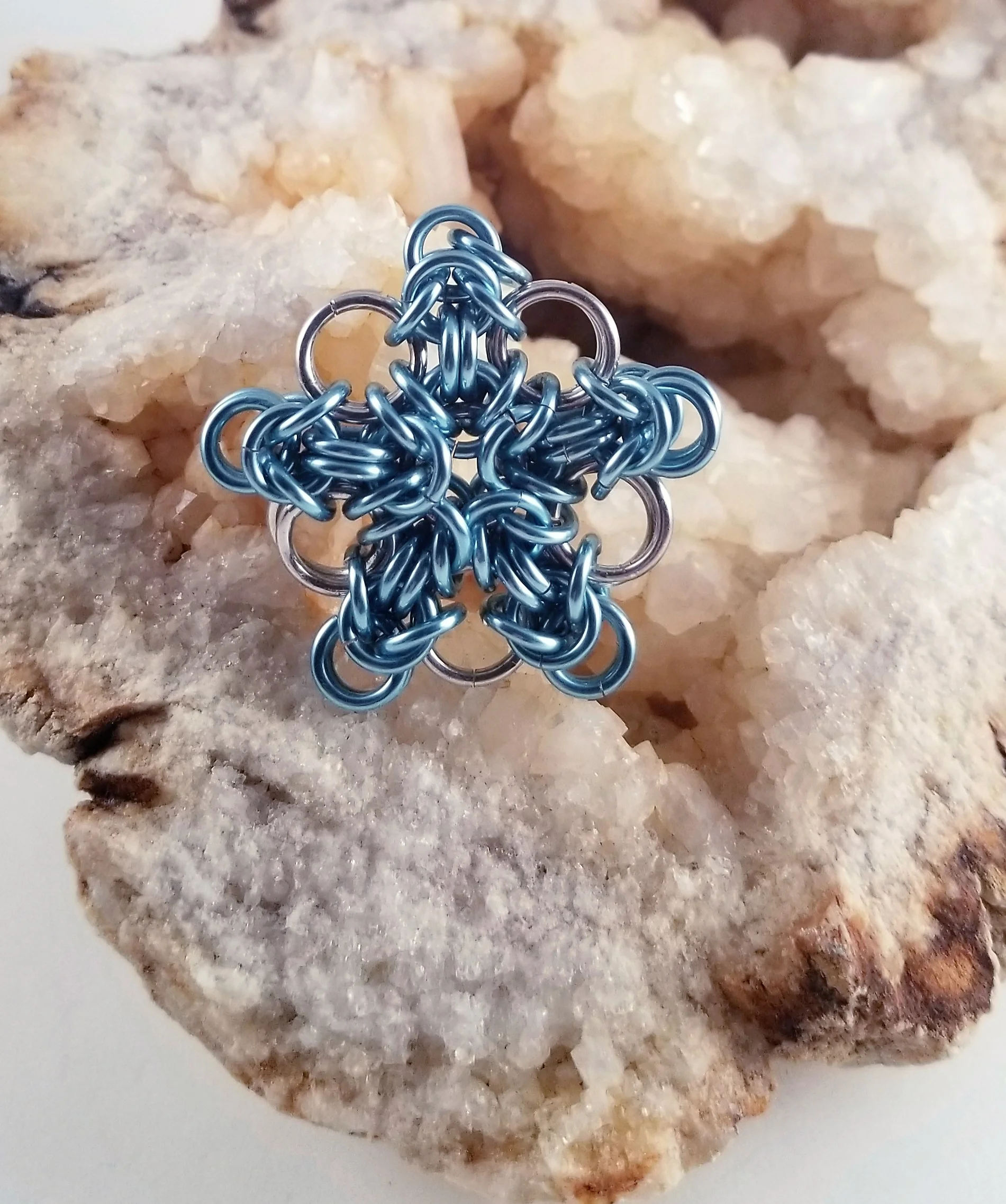 Pendant- Snowflake Light Blue