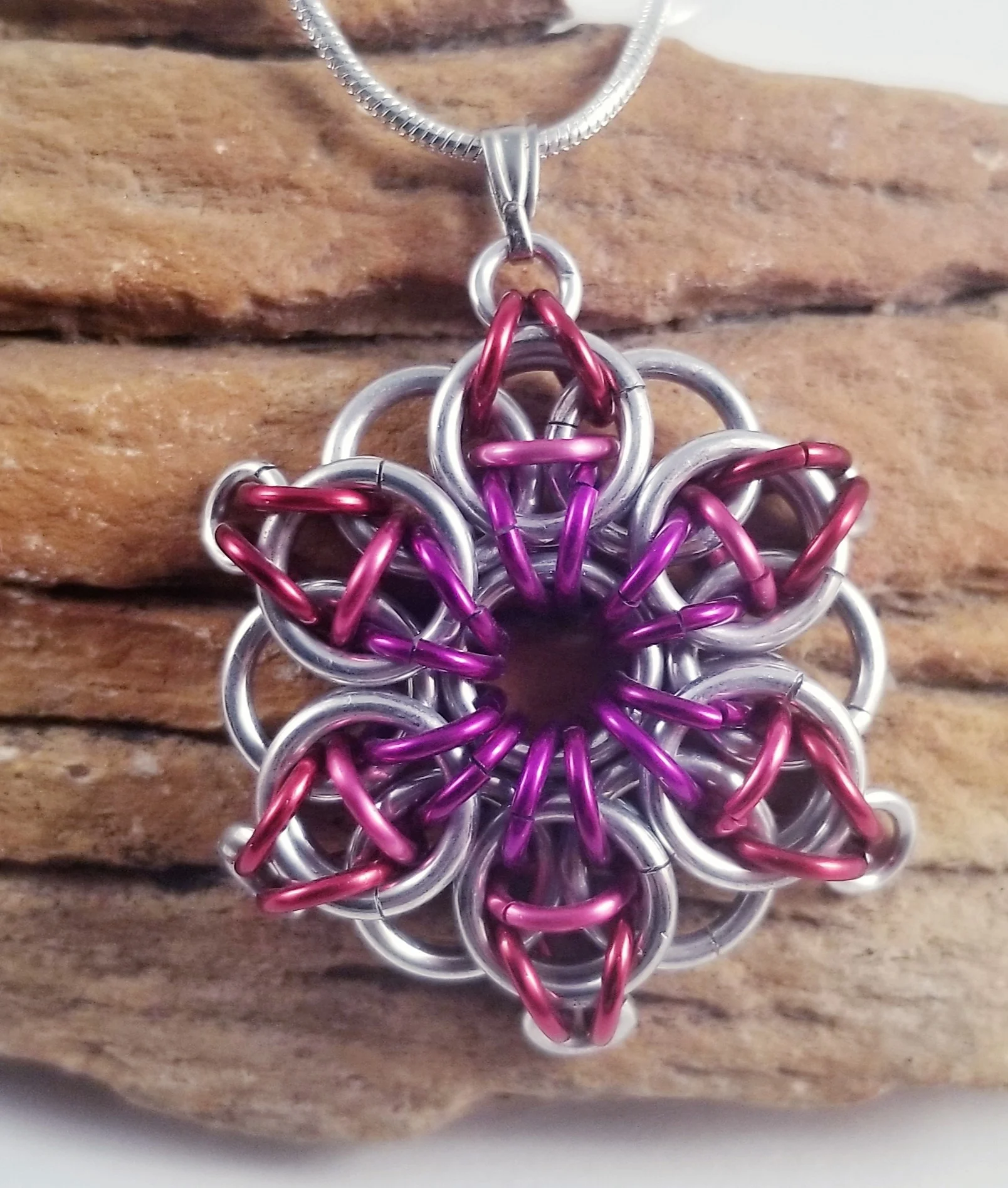 Pendant- Celtic Visions Red Purple and Silver