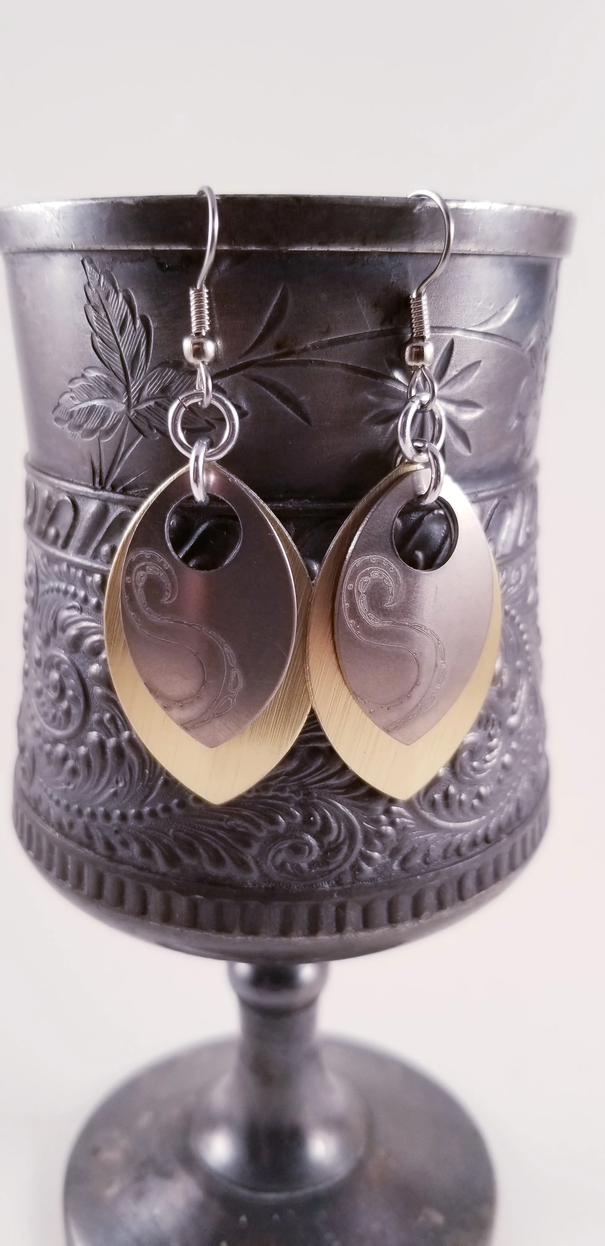 Earrings- Tentacles and Brushed Gold