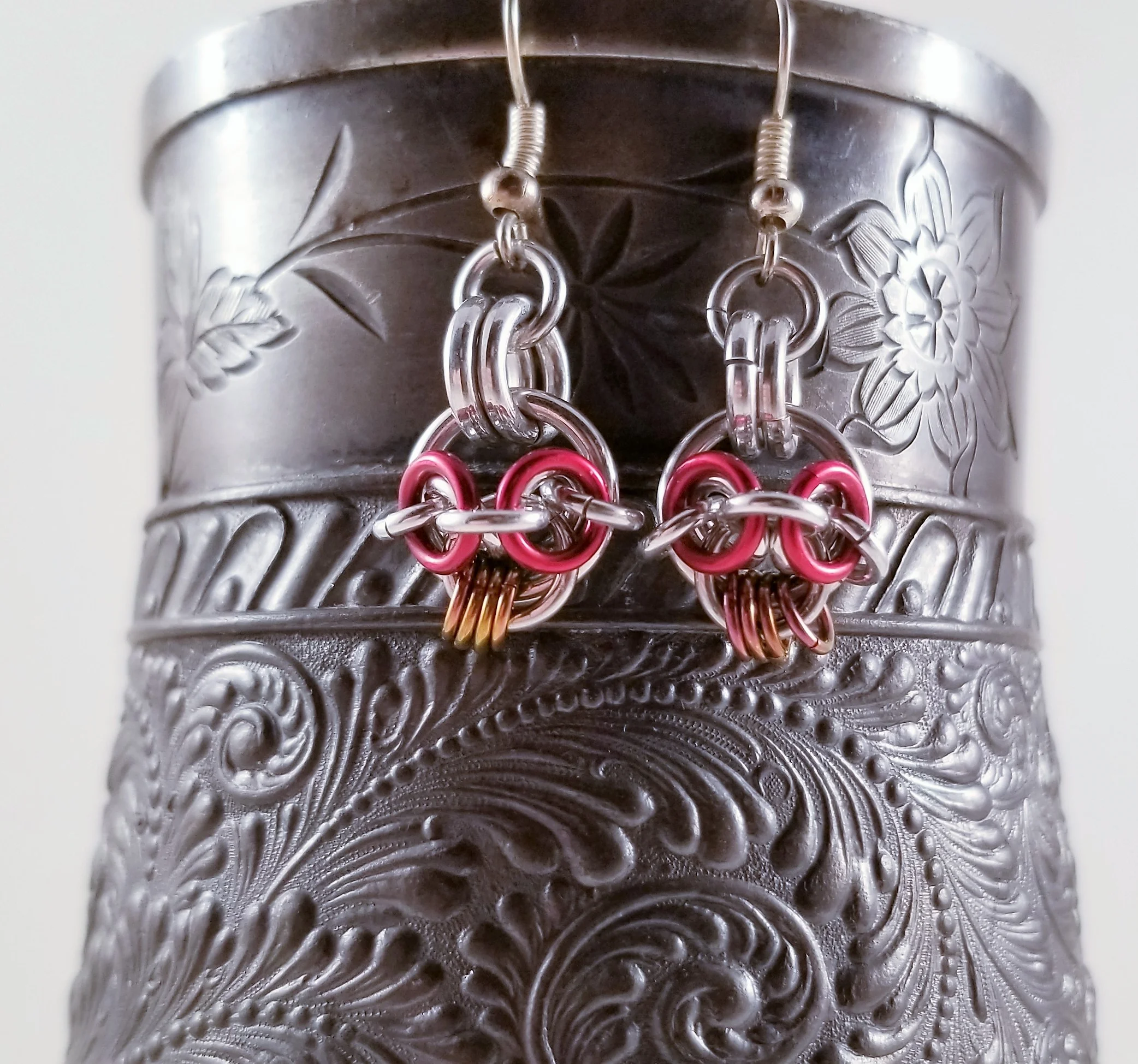 Earrings- Sugar Skull Pink and Rose Gold