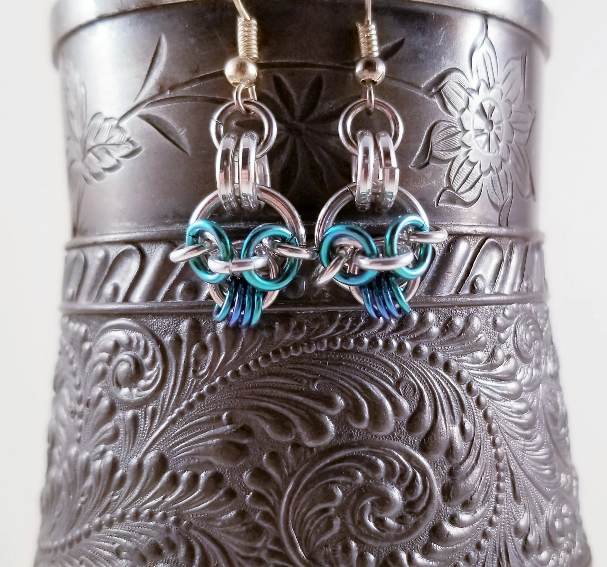 Earrings- Sugar Skull Shades of Blue