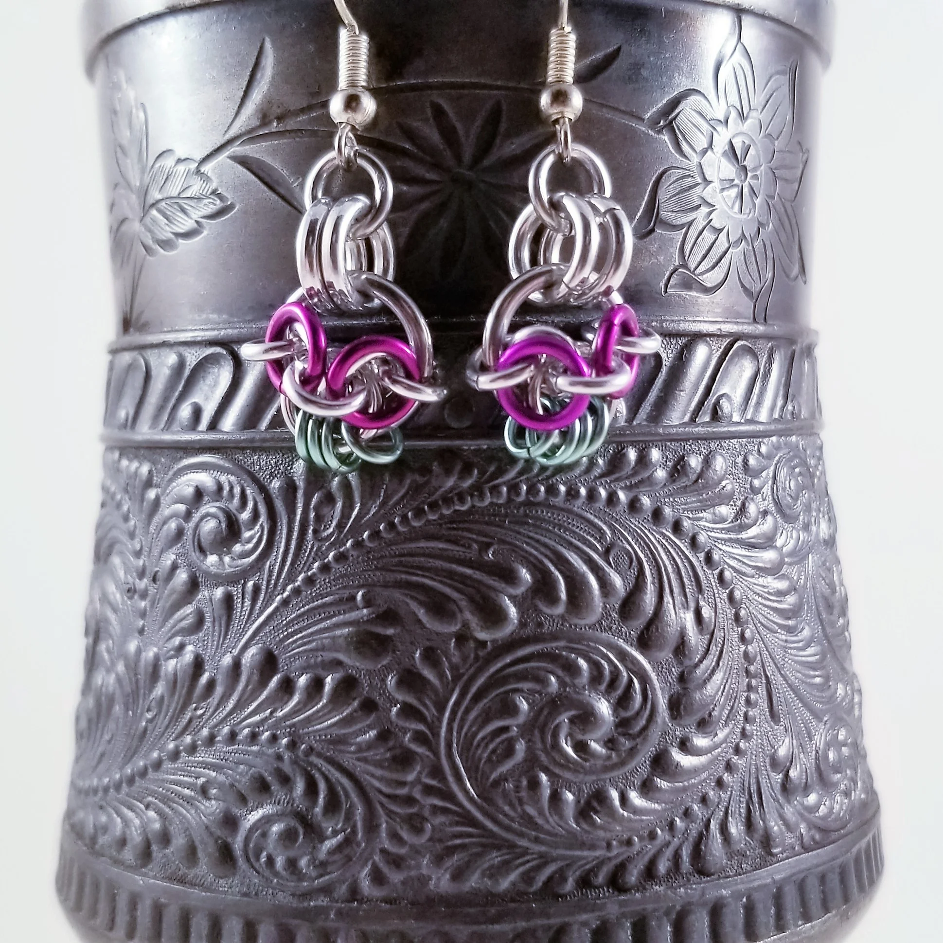 Earrings- Sugar Skull Pink and Mint