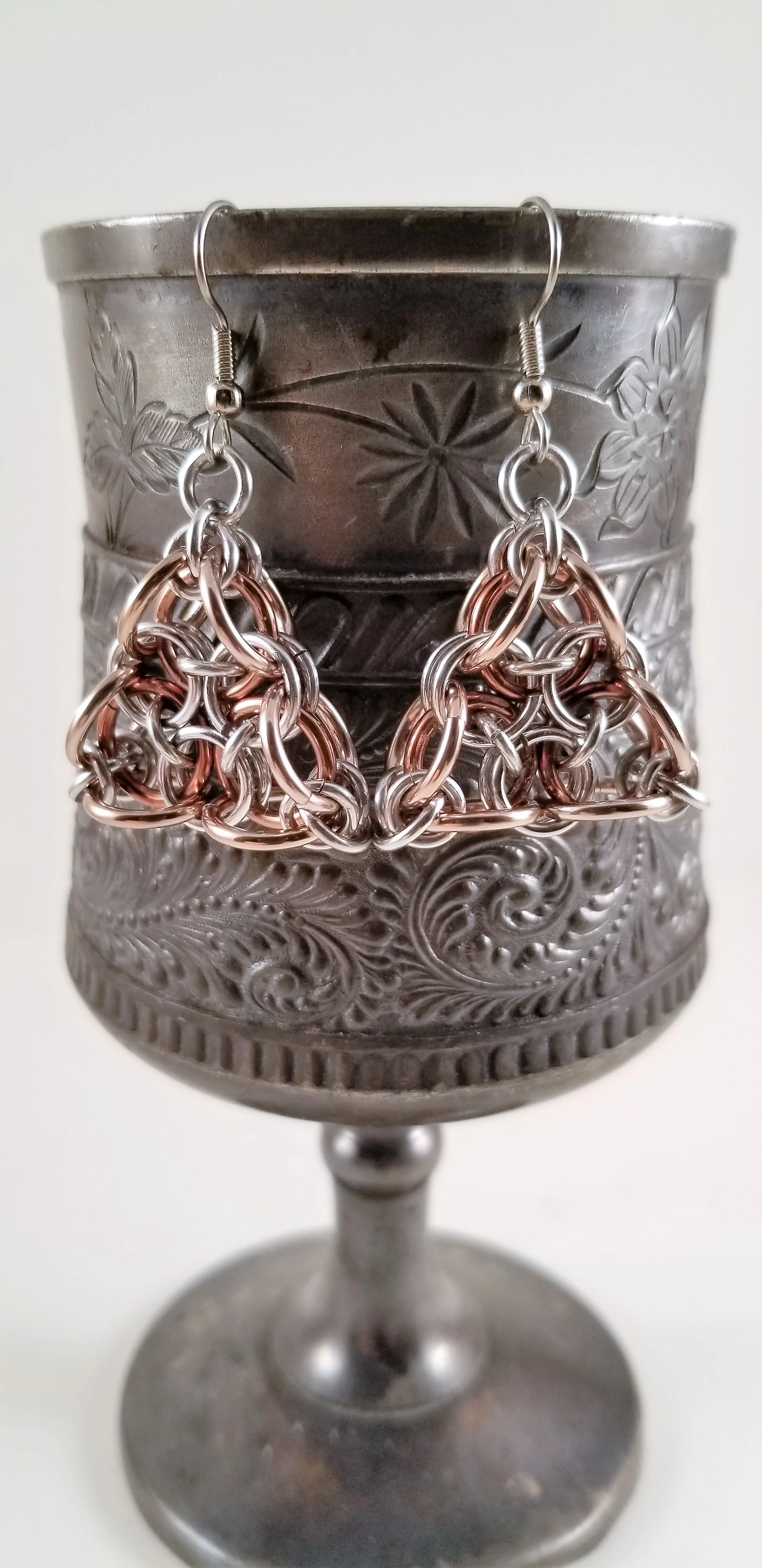 Earrings- Triangle Champagne and Bronze