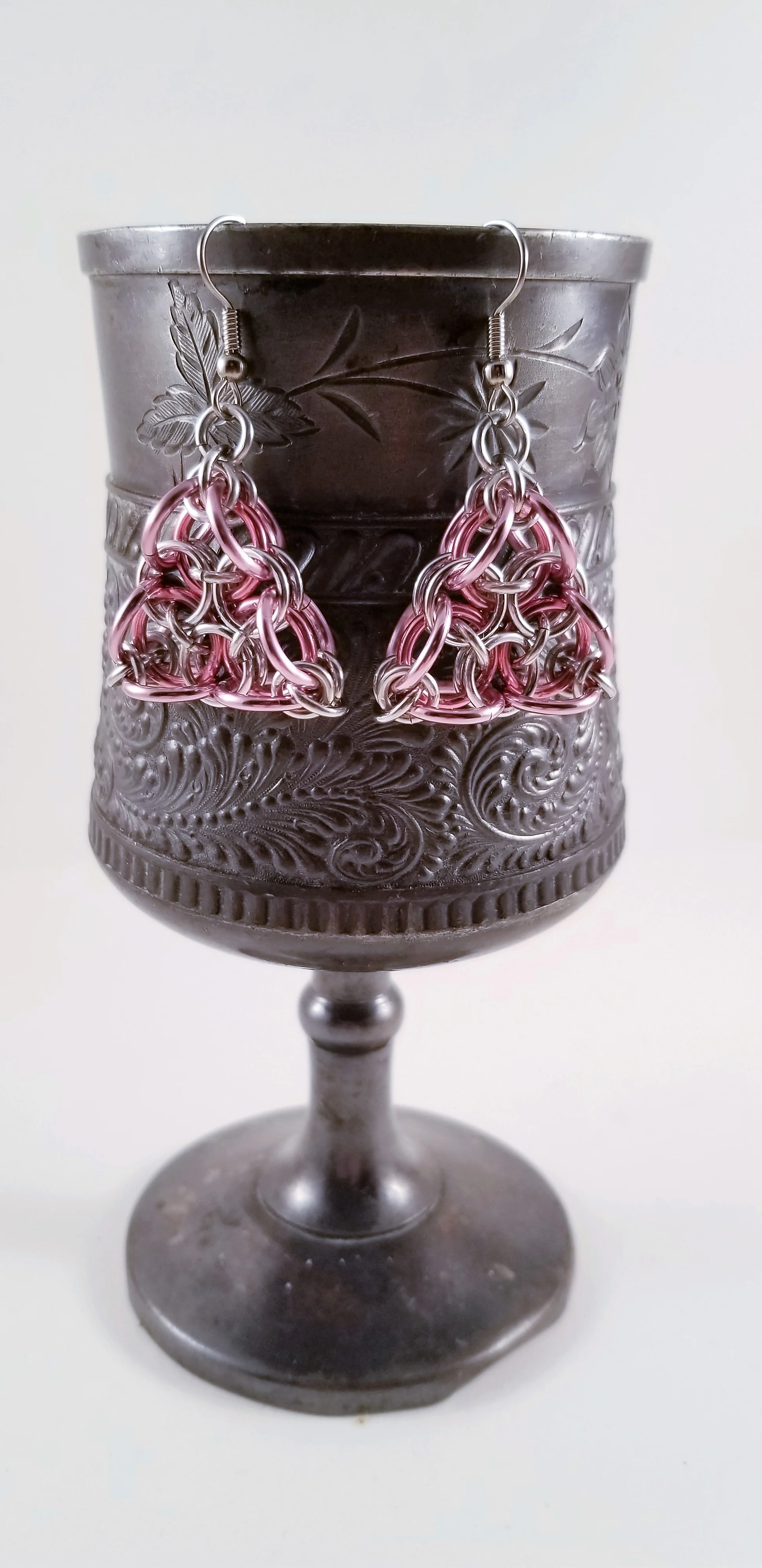 Earrings- Triangles Shades of Pink