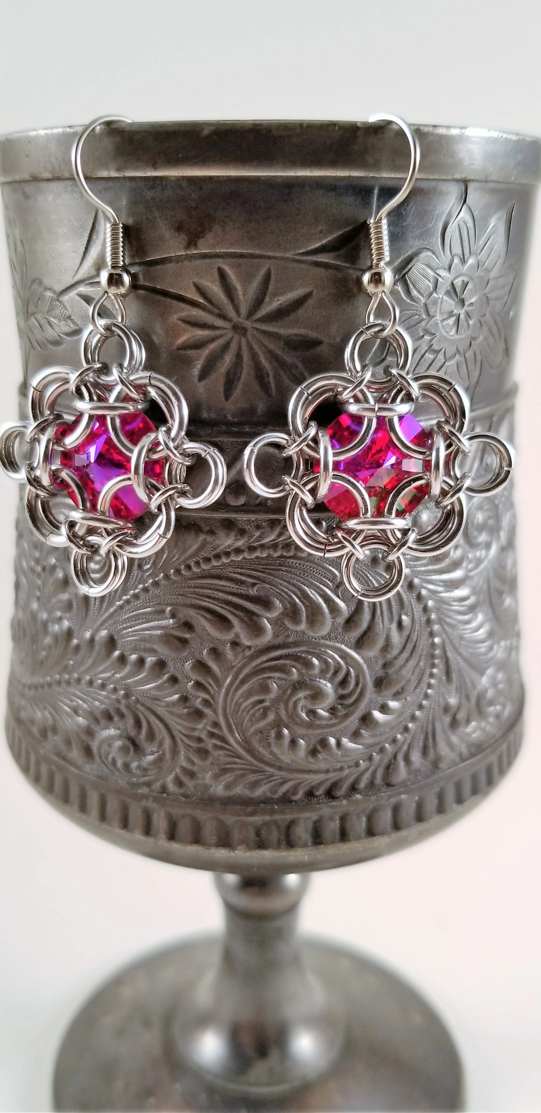 Earrings- Rivoli Power Siam Glacier Blue