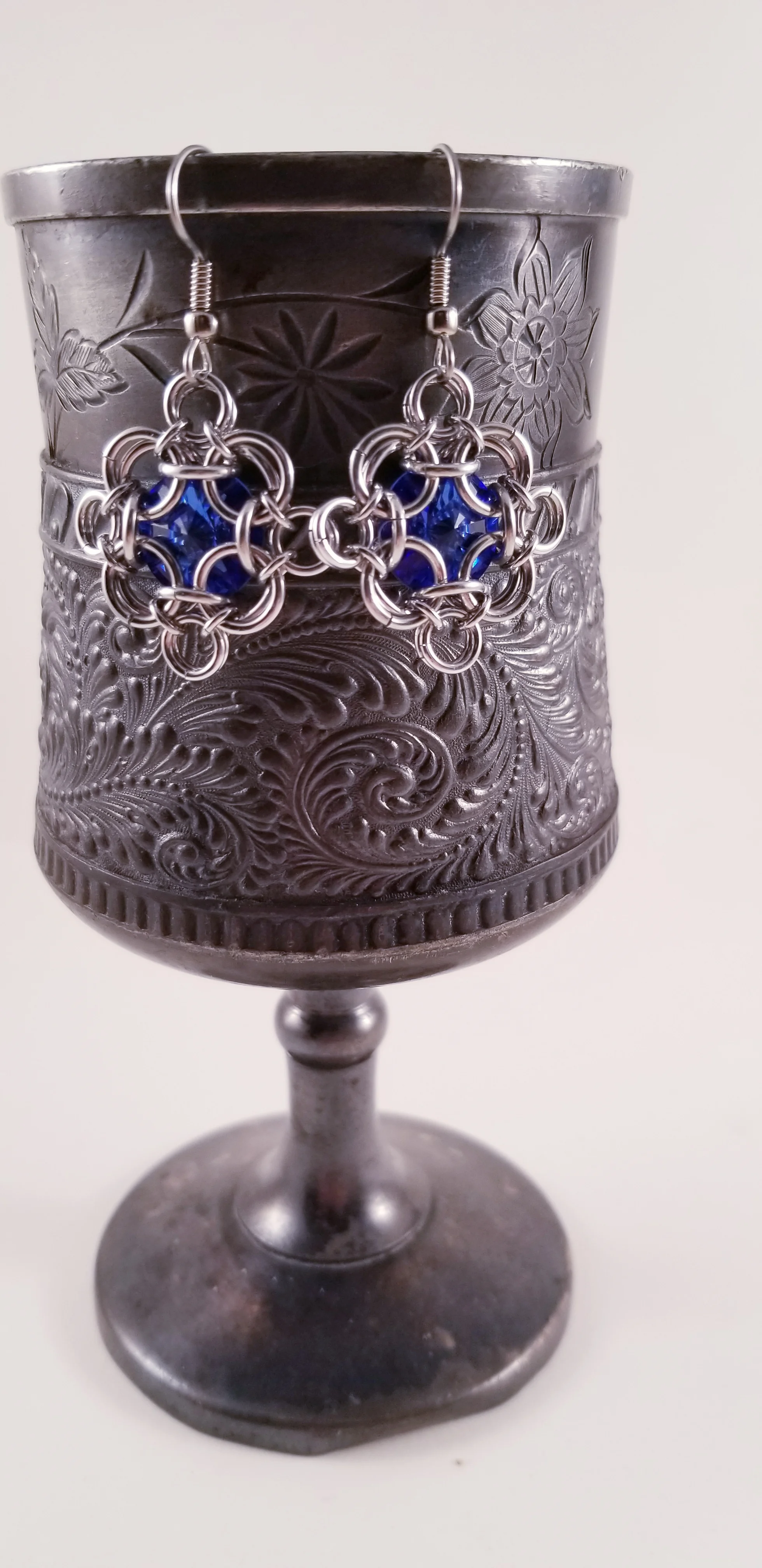 Earrings- Rivoli Power Silver and Swarovski Ultramarine