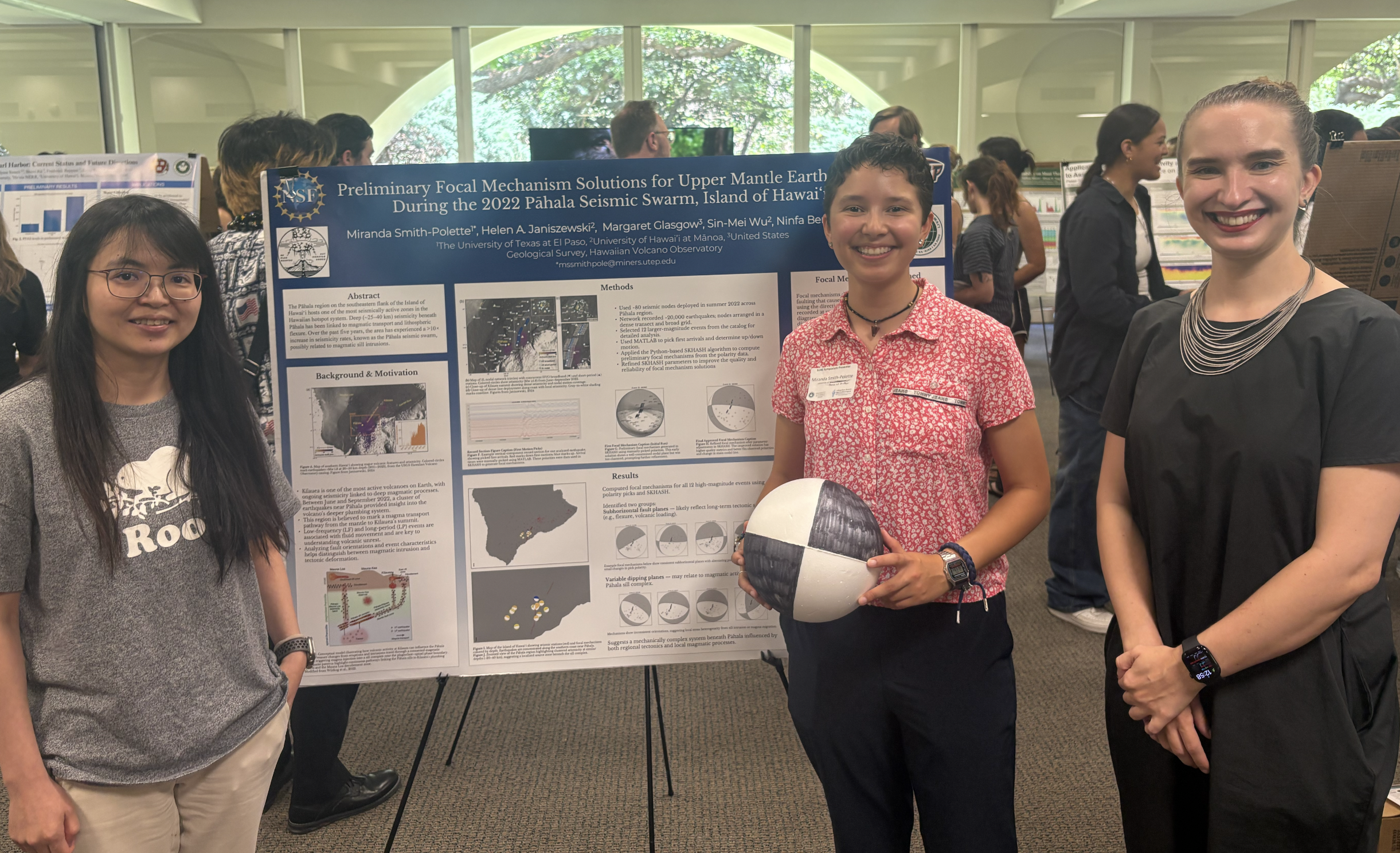  Undergraduate REU student, Miranda Smith-Polette, with co-mentors Helen and Dr. Sin-Mei Wu. 