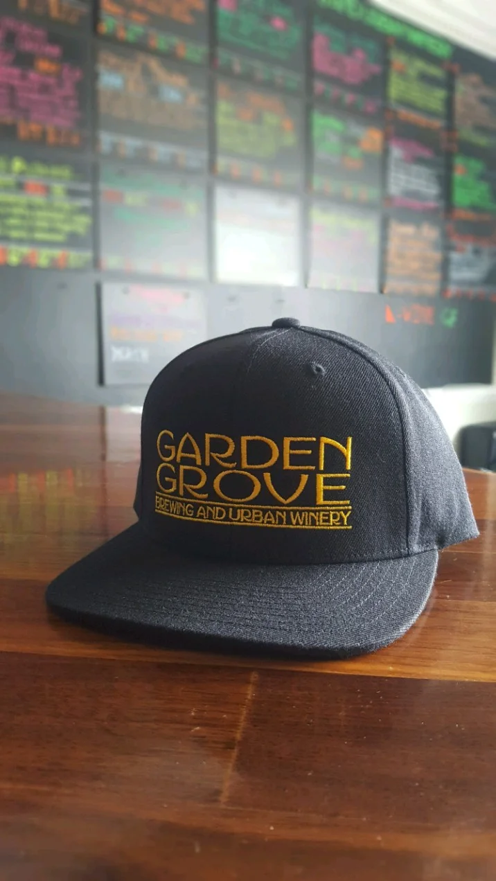 Black & Gold Flat Brim Hat