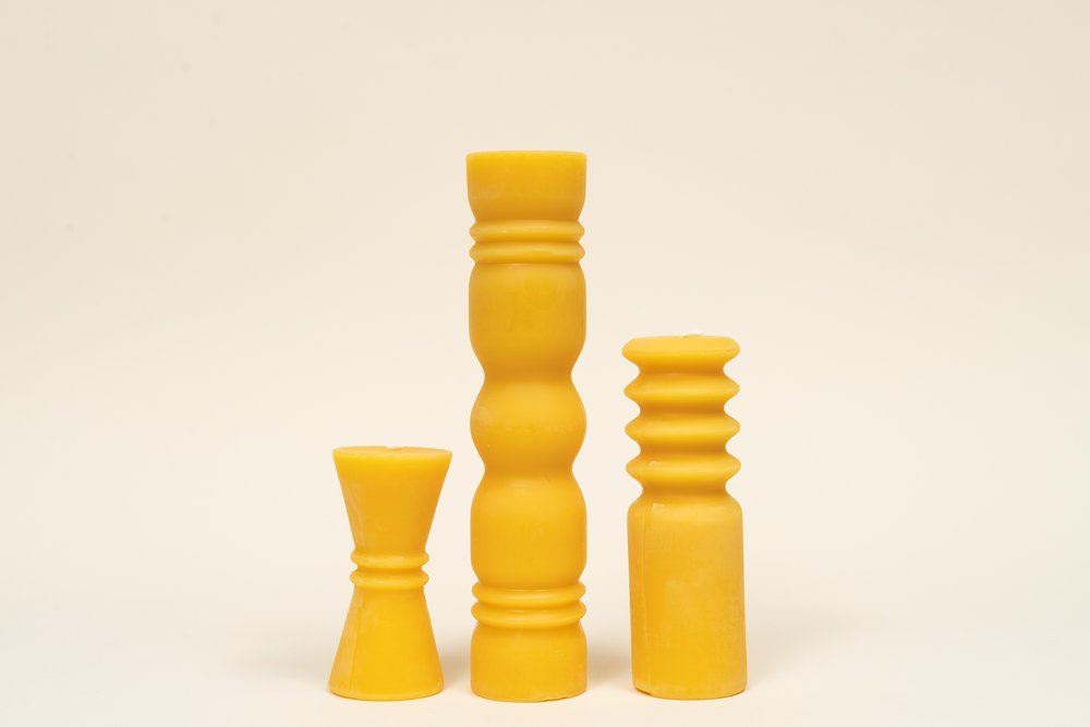 set of beeswax candles