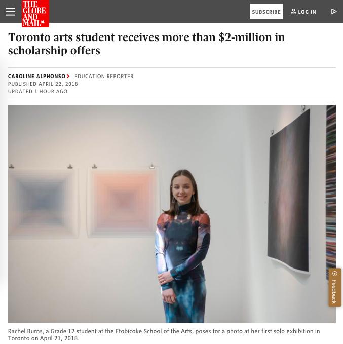 Featured story in the Globe and Mail https://www.theglobeandmail.com/canada/article-toronto-arts-student-shatters-records-with-more-than-2-million-in/