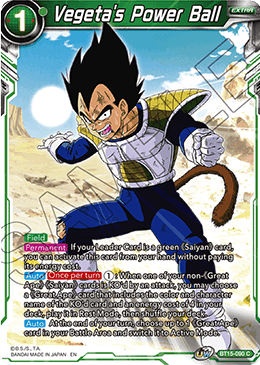 Vegeta's Power Ball (PLAYSET x4)  BT15 Saiyan Showdown  Collect All Day NZ