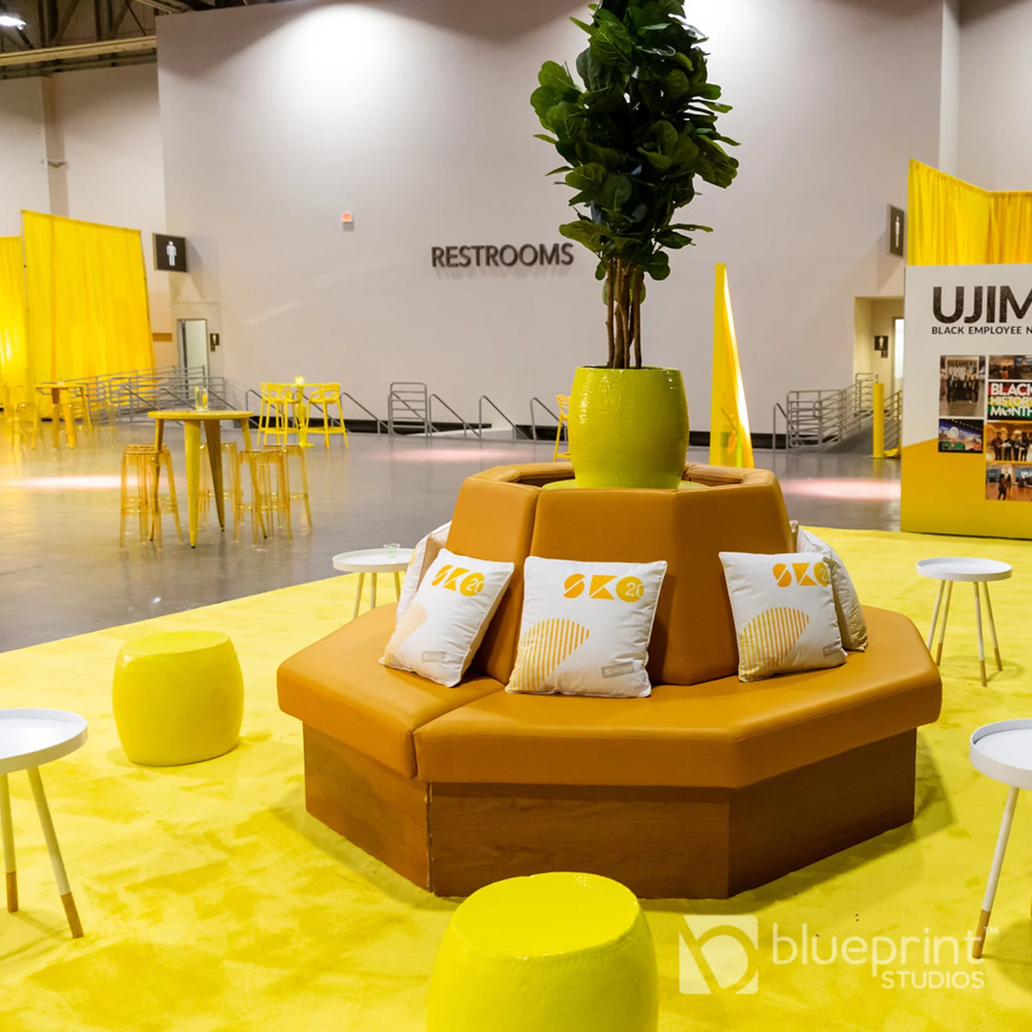 TAMBURO TABLE & OTTOMAN — BLUEPRINT STUDIOS EVENT RENTALS SAN FRANCISCO