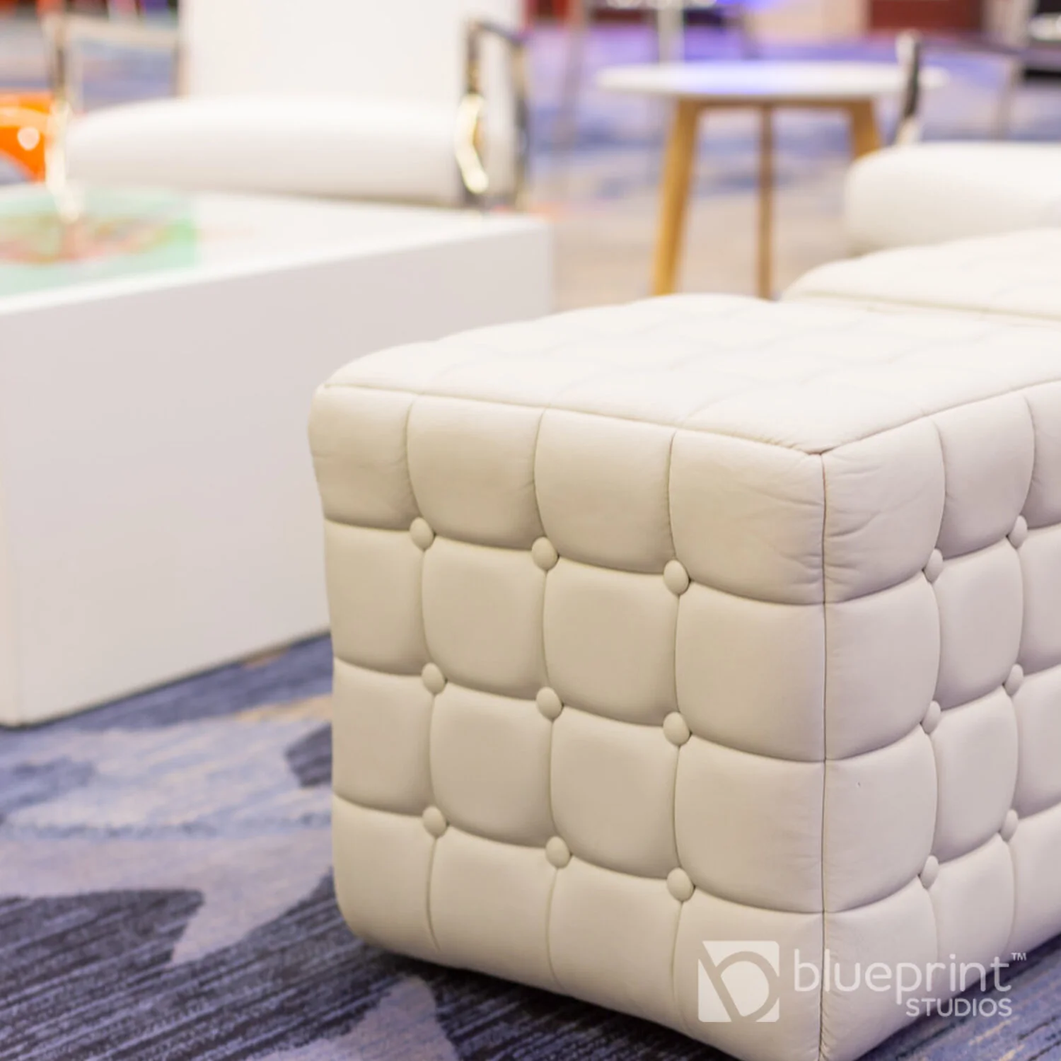 DANTE CUBE OTTOMAN — BLUEPRINT STUDIOS EVENT RENTALS SAN FRANCISCO BAY AREA