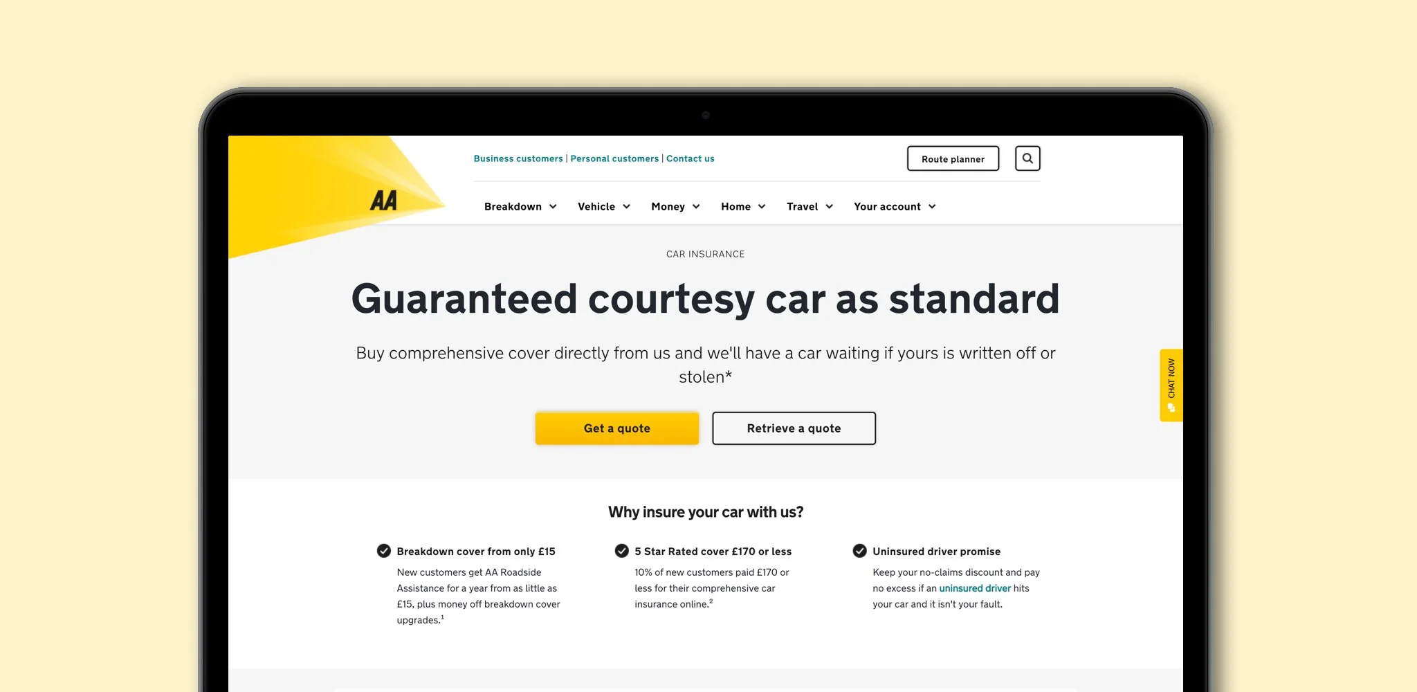 AA - LANDING PAGE AND CHECKOUT JOURNEY